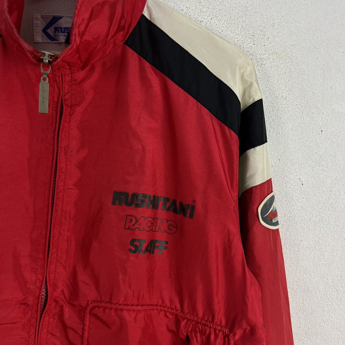 Japanese Brand VINTAGE KUSHITANI RACING STAFF BIGLOGO RACING WEAR MOTORCYLE Size US L / EU 52-54 / 3 - 5 Thumbnail