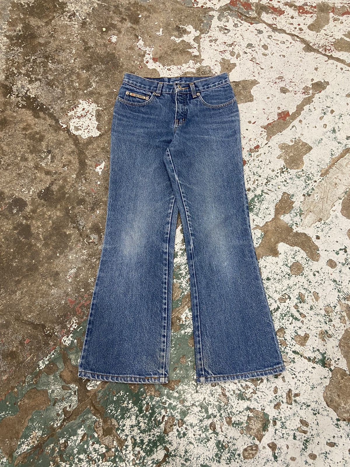 Vintage Vintage 1990s Low Rise Bootcut Blue Denim Jeans Size 26" / US 2 / IT 38 - 1 Thumbnail