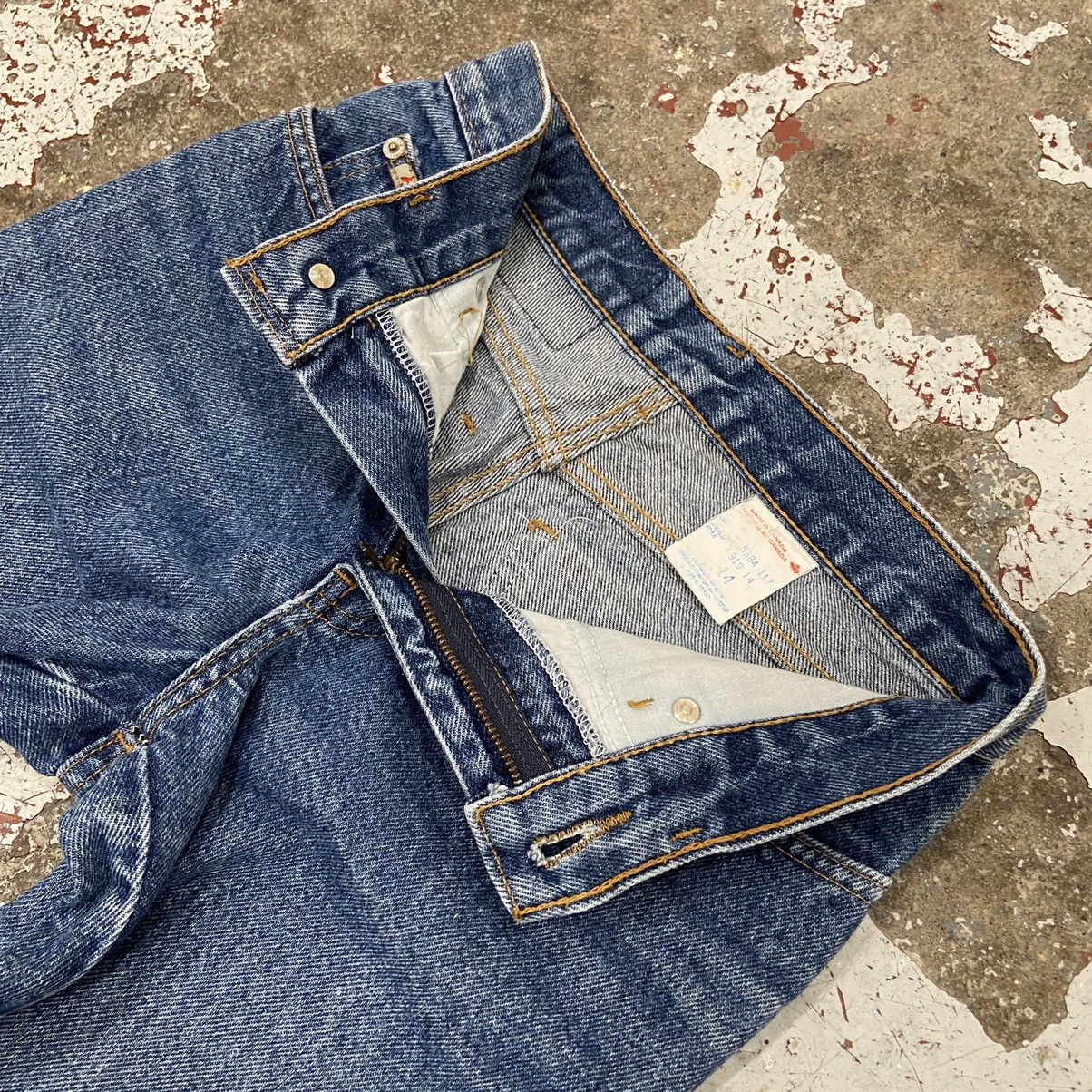 Vintage Vintage 1990s Low Rise Bootcut Blue Denim Jeans Size 26" / US 2 / IT 38 - 4 Thumbnail