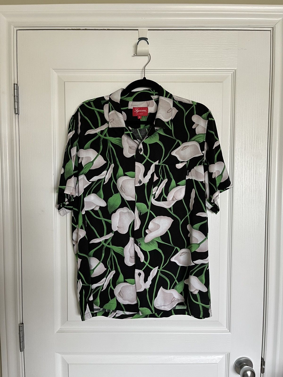 supreme lilly rayon shirts L リリー 百合 ユリ - シャツ