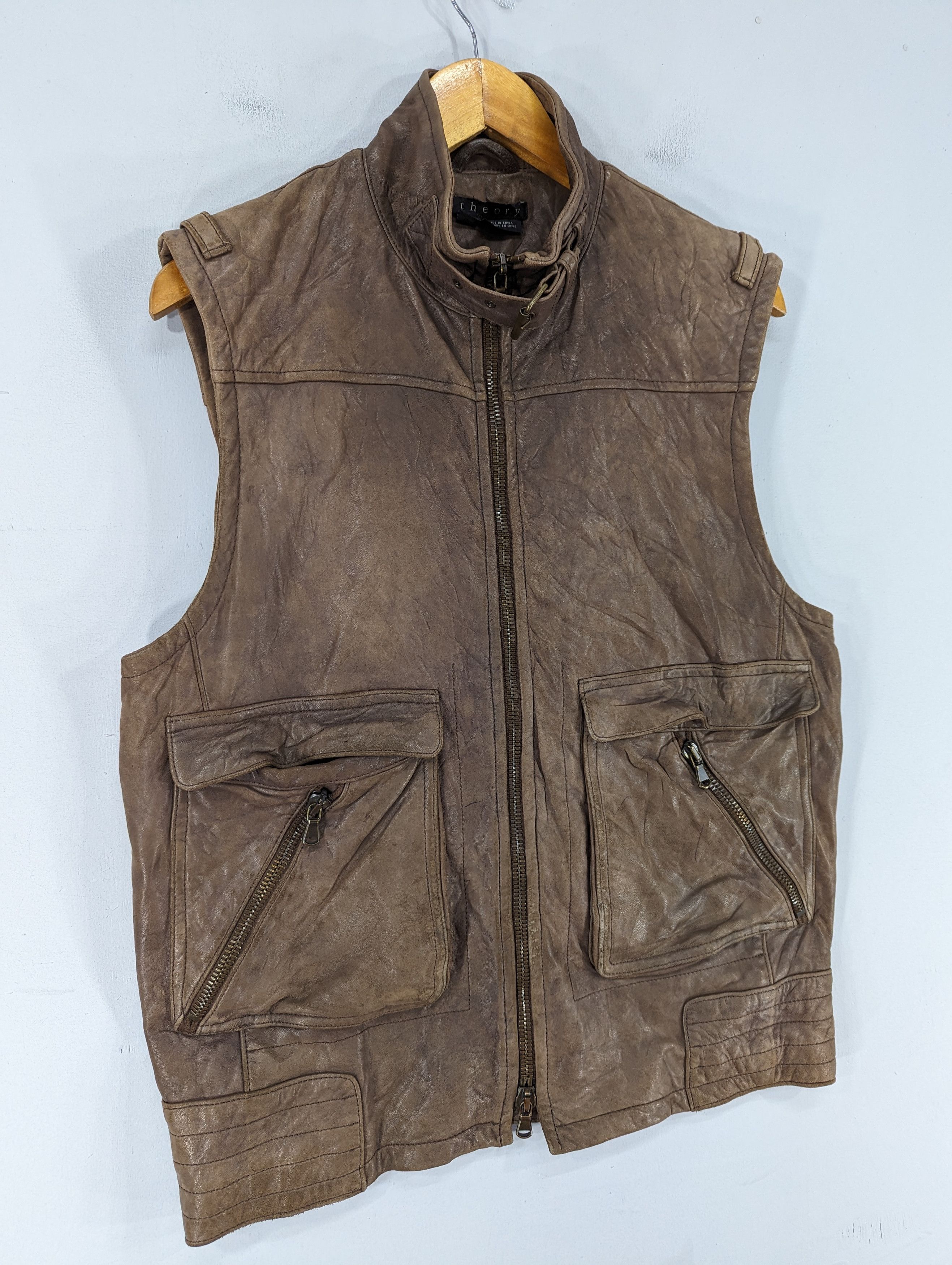 Issey Miyake × Japanese Brand × Theory 🔥RARE🔥Theory By Issey Miyake Soft Leather Vest Jacket Size US S / EU 44-46 / 1 - 2 Thumbnail