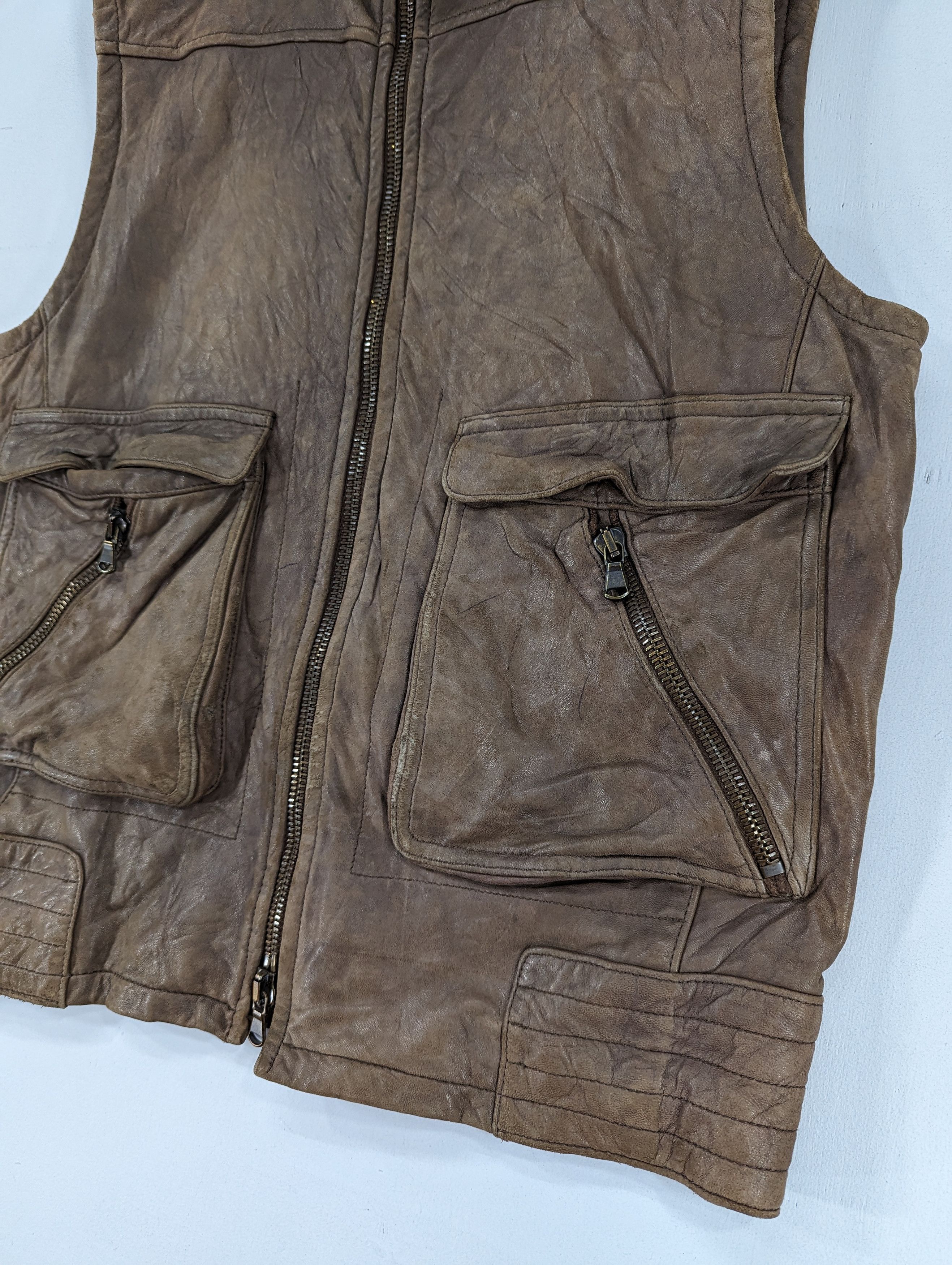 Issey Miyake × Japanese Brand × Theory 🔥RARE🔥Theory By Issey Miyake Soft Leather Vest Jacket Size US S / EU 44-46 / 1 - 4 Thumbnail