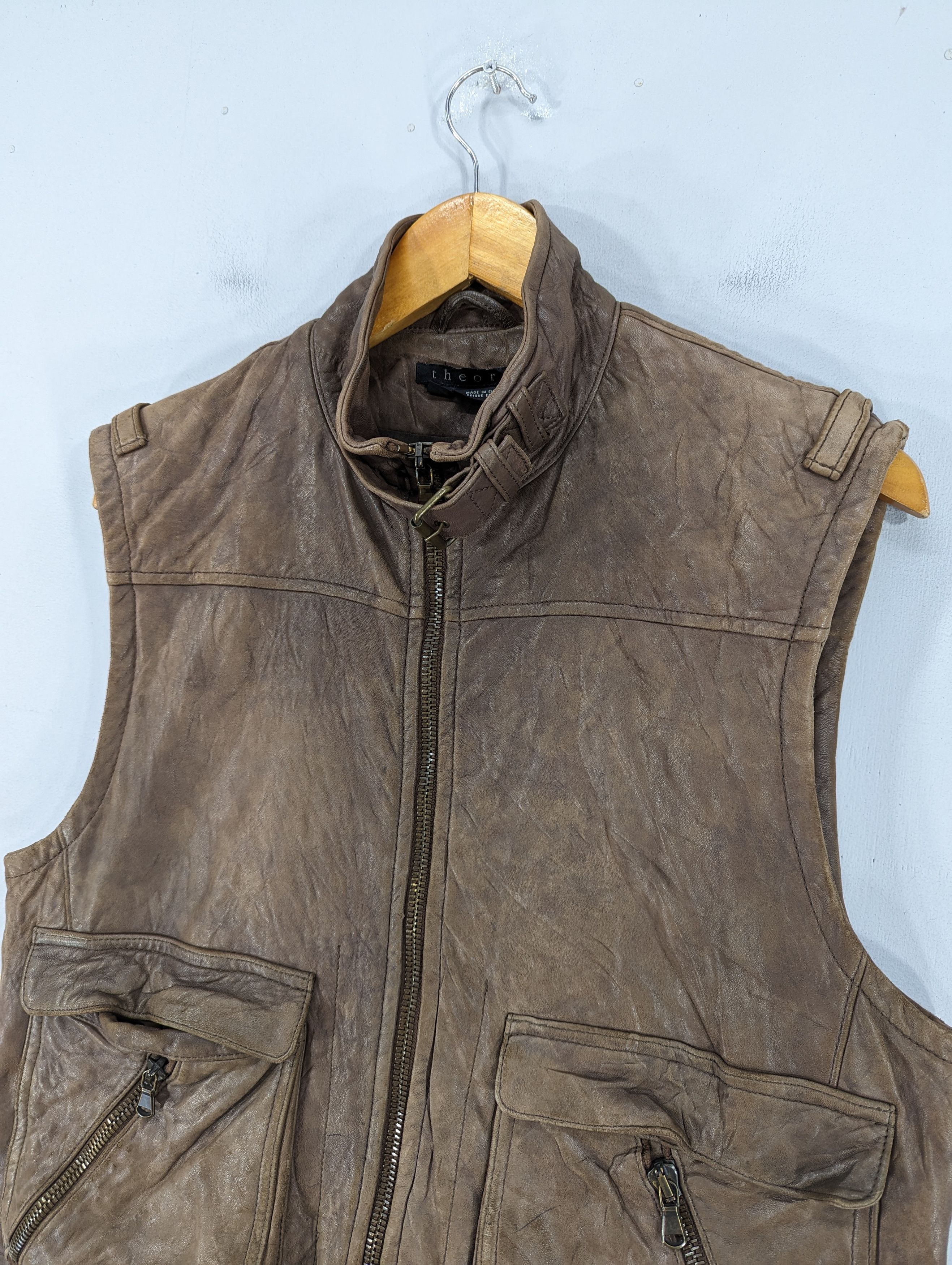 Issey Miyake × Japanese Brand × Theory 🔥RARE🔥Theory By Issey Miyake Soft Leather Vest Jacket Size US S / EU 44-46 / 1 - 5 Thumbnail