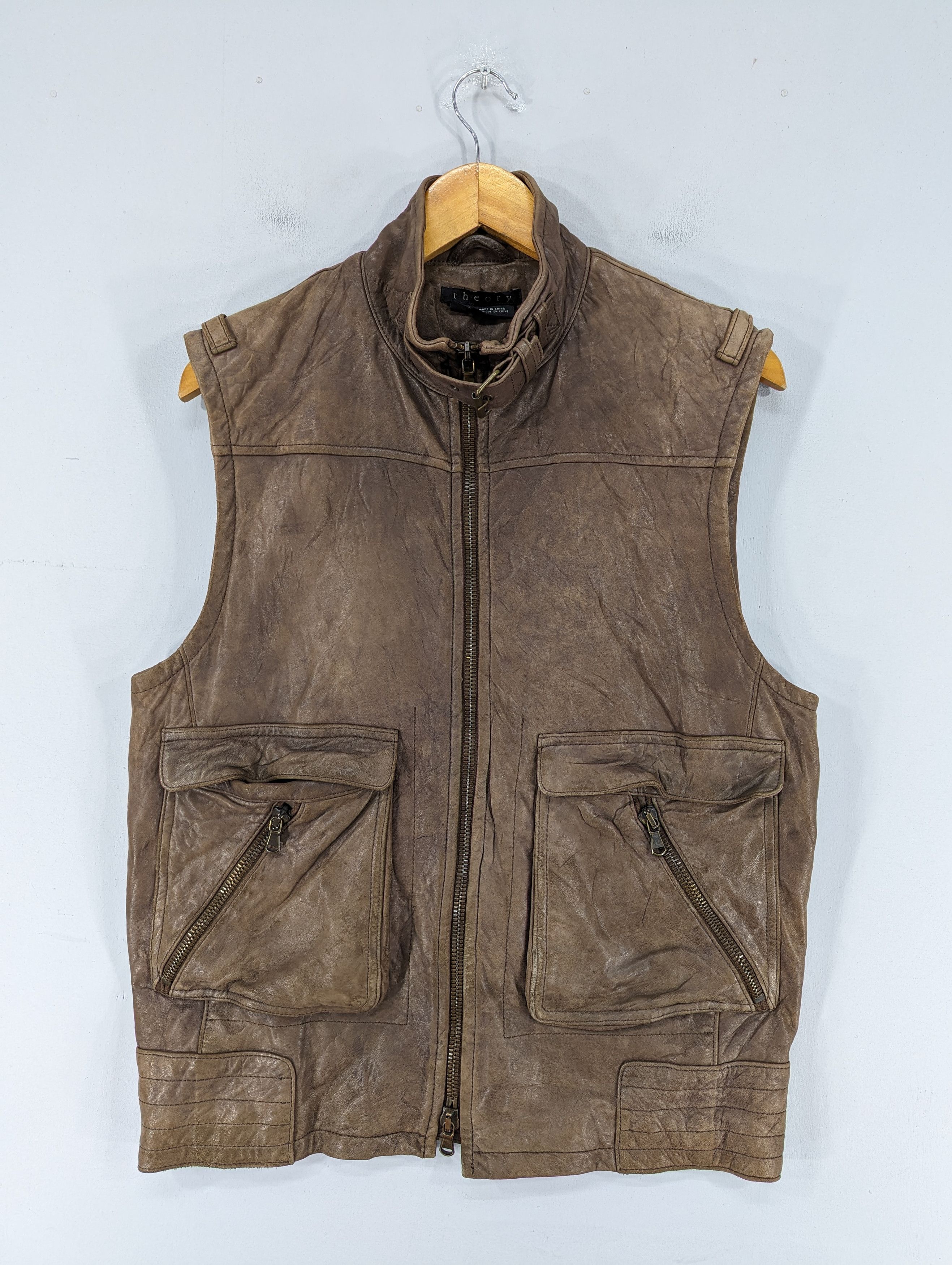 Issey Miyake × Japanese Brand × Theory 🔥RARE🔥Theory By Issey Miyake Soft Leather Vest Jacket Size US S / EU 44-46 / 1 - 1 Thumbnail