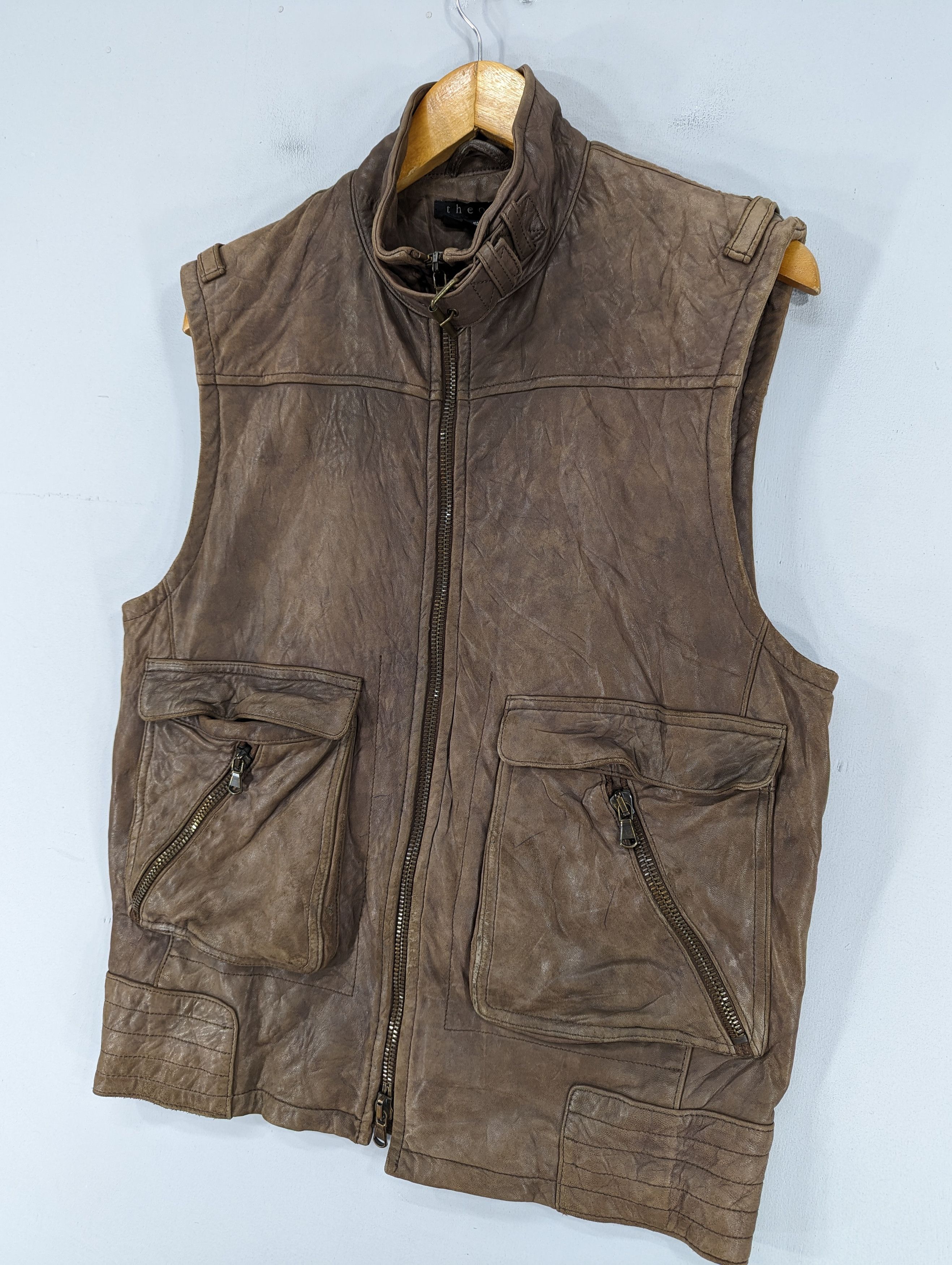 Issey Miyake × Japanese Brand × Theory 🔥RARE🔥Theory By Issey Miyake Soft Leather Vest Jacket Size US S / EU 44-46 / 1 - 3 Thumbnail