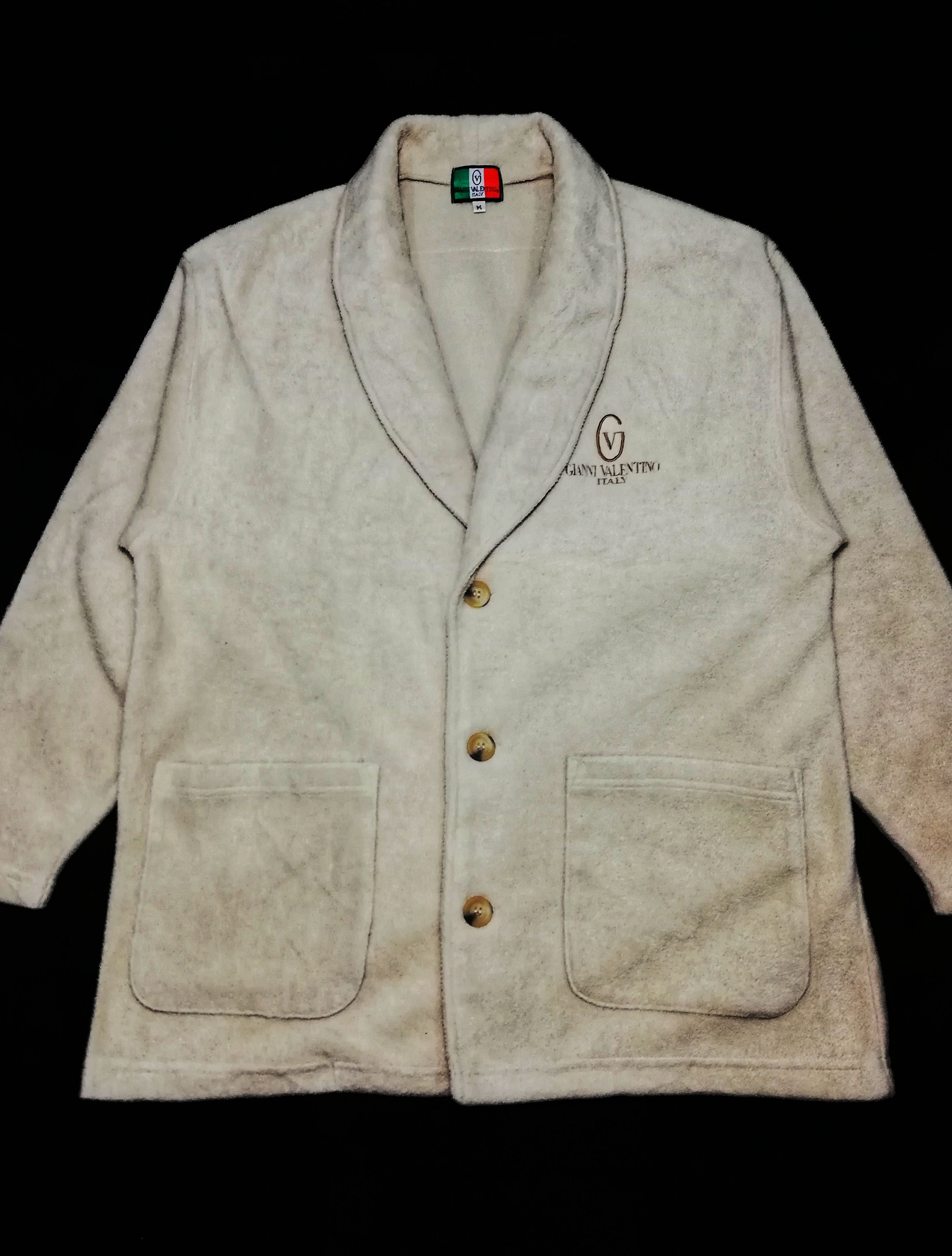 Gianni Valentino × Giovanni Valentino × Valentino 🔥Gianni Valentino Italy Embroidered Fleece Sleeping Coat🔥 Size US M / EU 48-50 / 2 - 2 Thumbnail