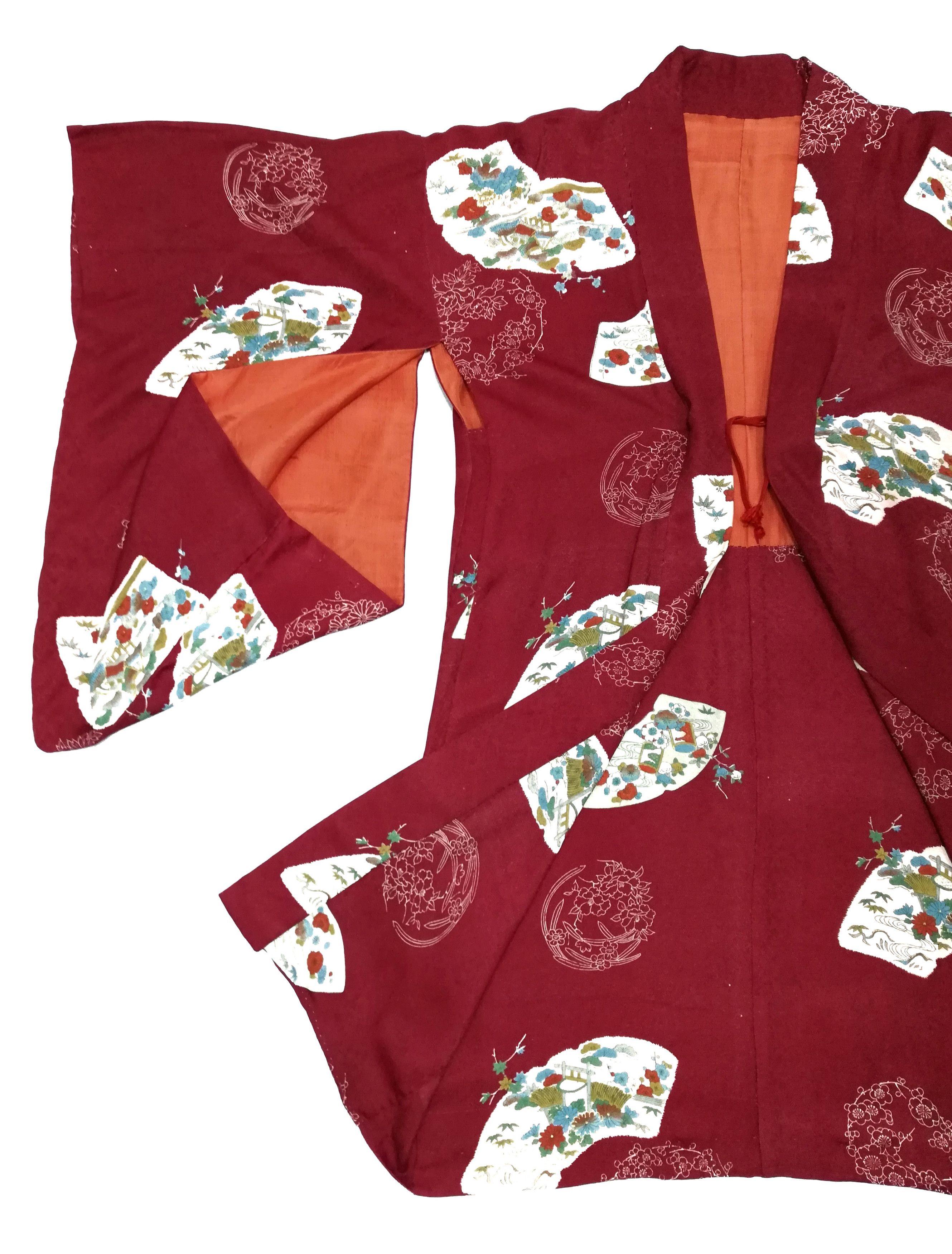 Art Comes First × Japanese Brand 🔥Urushi Flower Motif Vintage Japanese Silk Haori Kimono🔥 Size US S / EU 44-46 / 1 - 2 Thumbnail