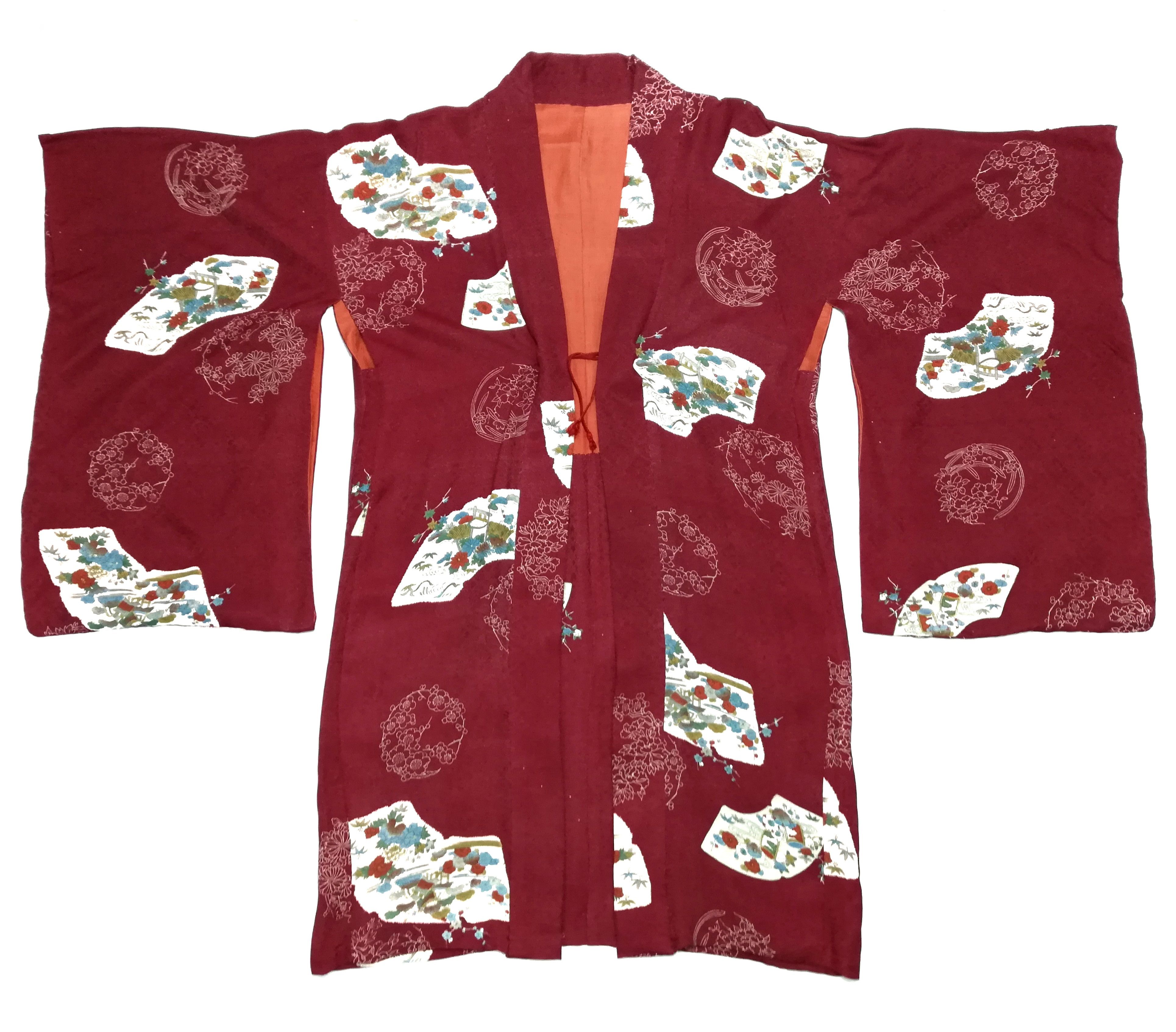 Art Comes First × Japanese Brand 🔥Urushi Flower Motif Vintage Japanese Silk Haori Kimono🔥 Size US S / EU 44-46 / 1 - 4 Thumbnail