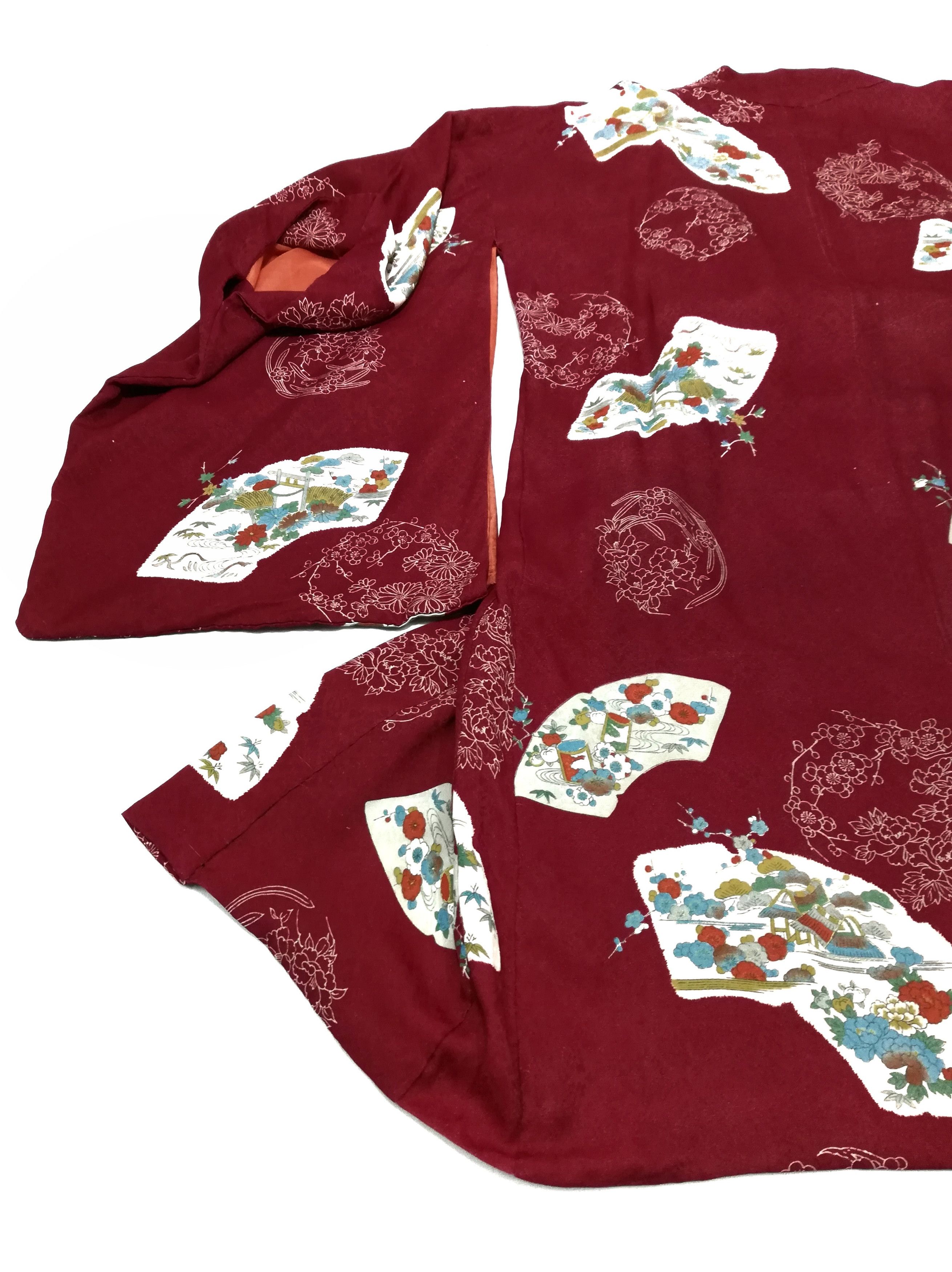 Art Comes First × Japanese Brand 🔥Urushi Flower Motif Vintage Japanese Silk Haori Kimono🔥 Size US S / EU 44-46 / 1 - 8 Thumbnail