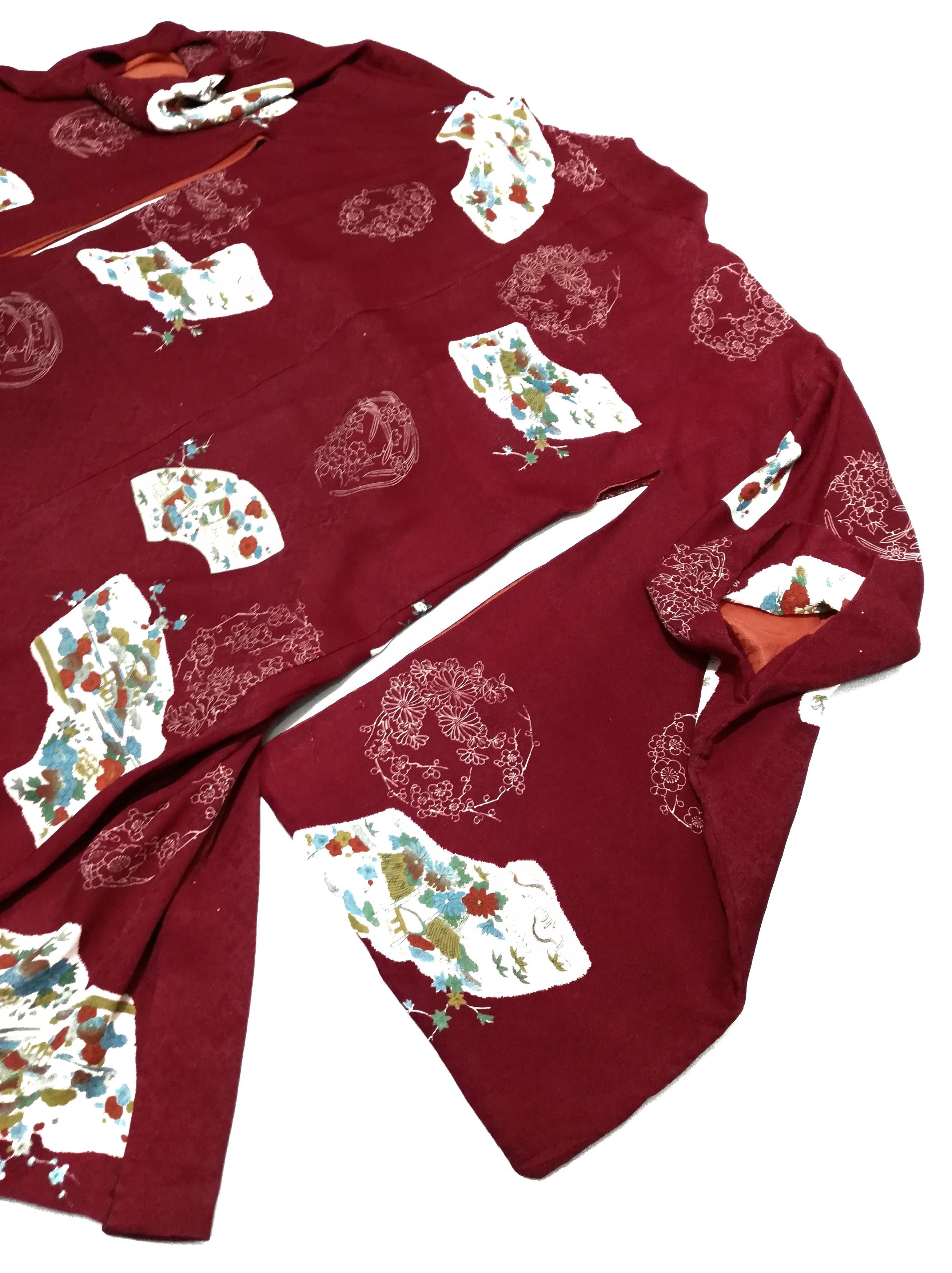 Art Comes First × Japanese Brand 🔥Urushi Flower Motif Vintage Japanese Silk Haori Kimono🔥 Size US S / EU 44-46 / 1 - 9 Thumbnail
