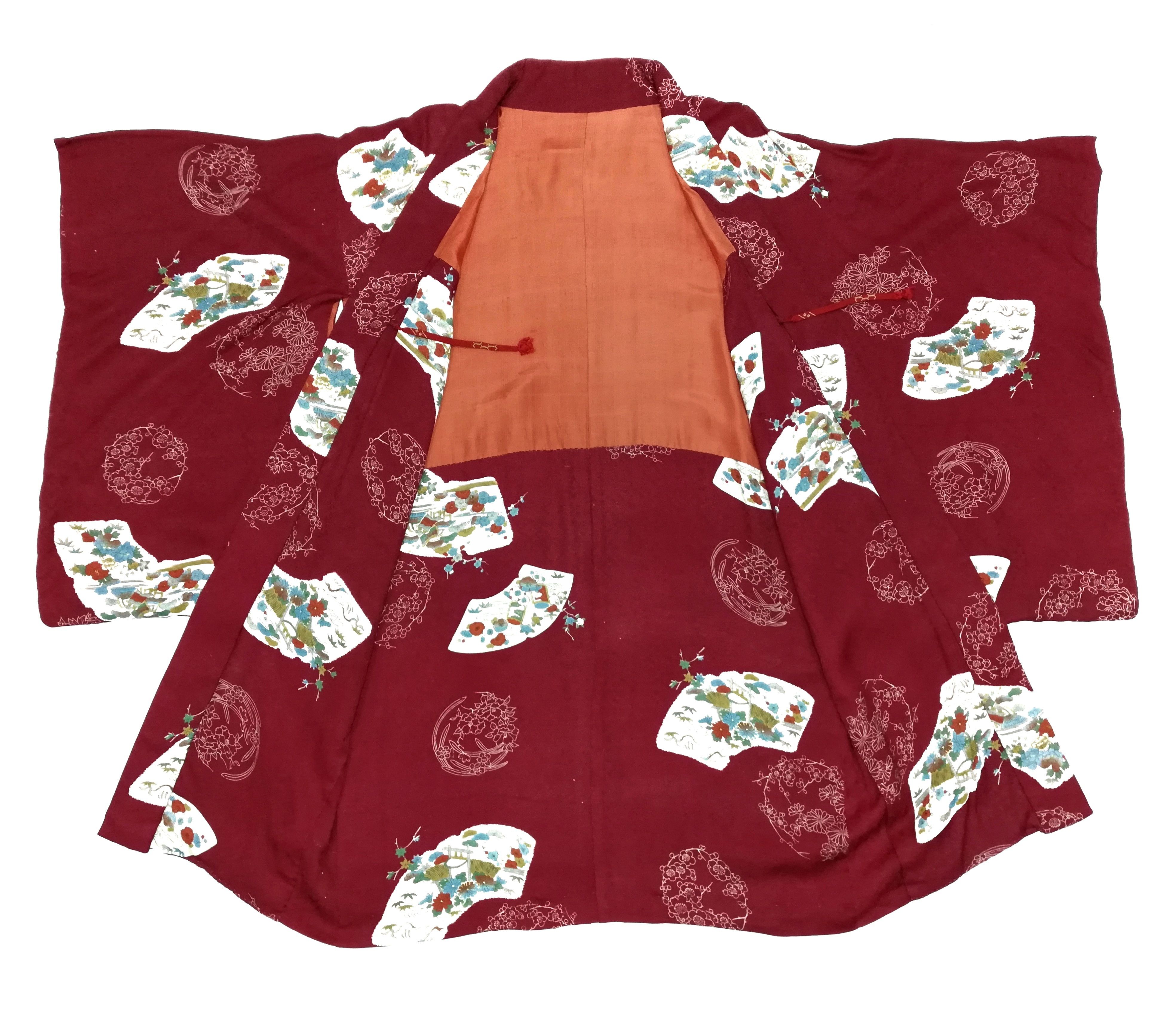 Art Comes First × Japanese Brand 🔥Urushi Flower Motif Vintage Japanese Silk Haori Kimono🔥 Size US S / EU 44-46 / 1 - 5 Thumbnail