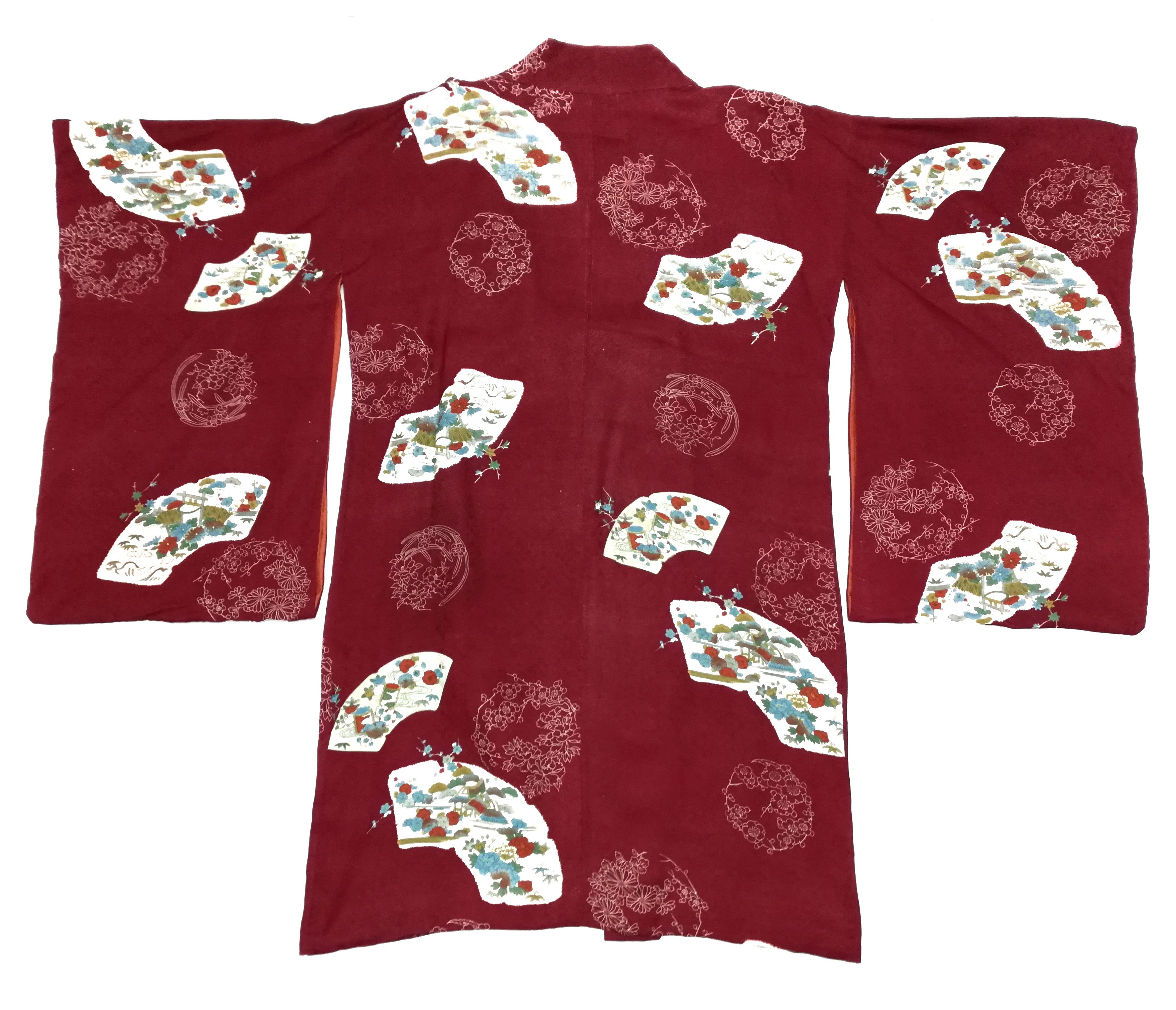 Art Comes First × Japanese Brand 🔥Urushi Flower Motif Vintage Japanese Silk Haori Kimono🔥 Size US S / EU 44-46 / 1 - 6 Thumbnail