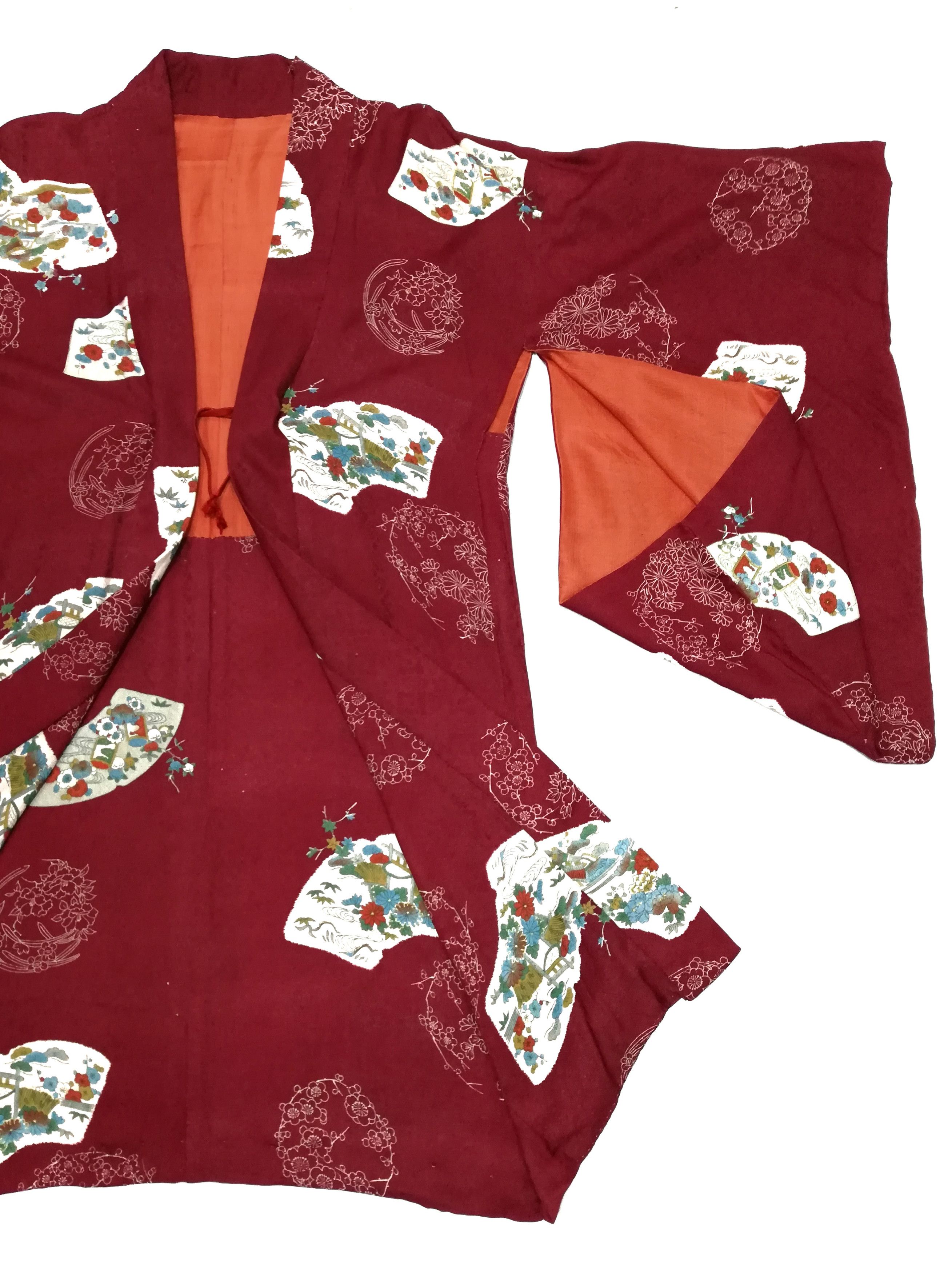 Art Comes First × Japanese Brand 🔥Urushi Flower Motif Vintage Japanese Silk Haori Kimono🔥 Size US S / EU 44-46 / 1 - 3 Thumbnail