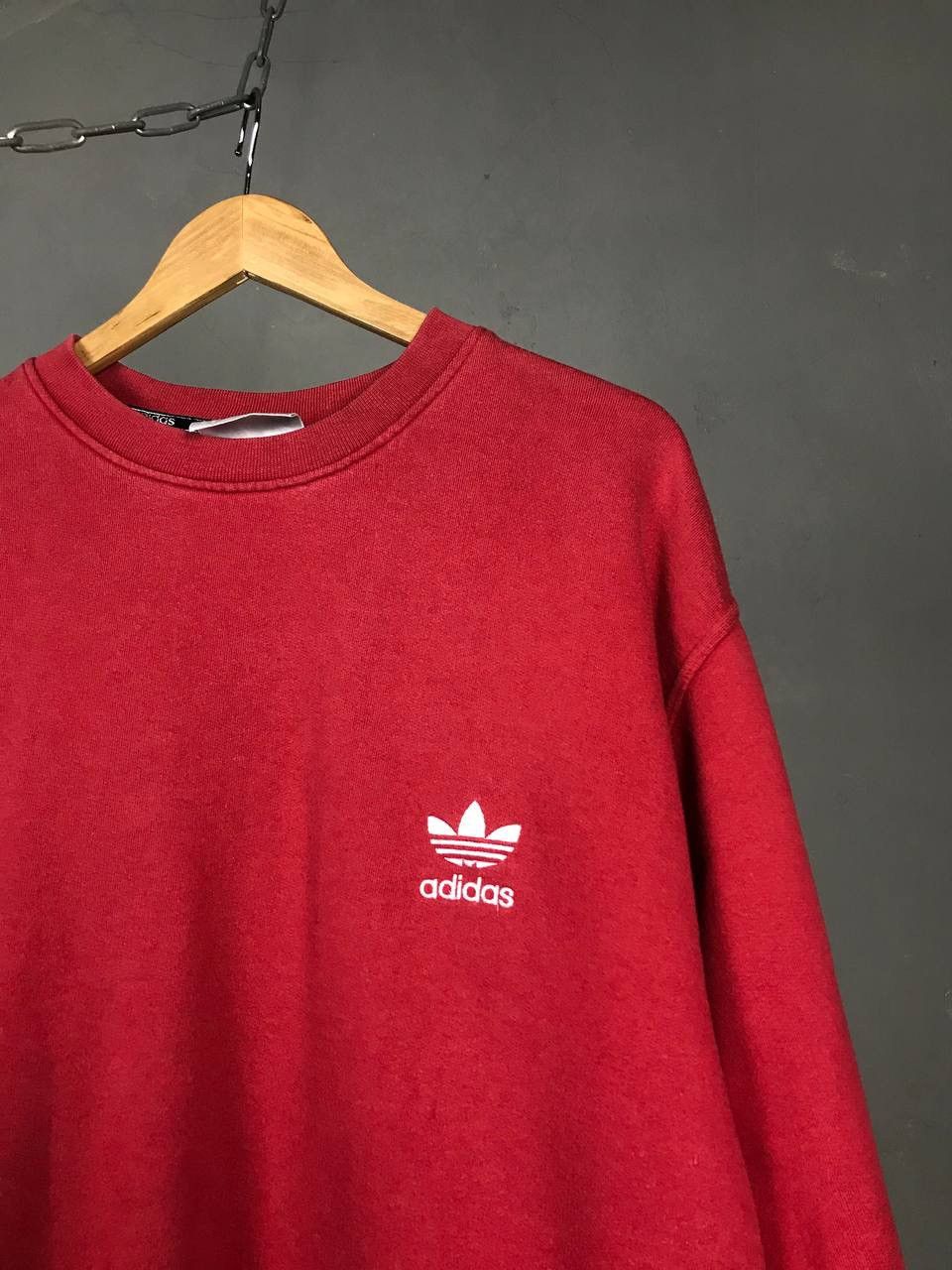 Vintage Adidas vintage streetwear red sweatshirt Size US M / EU 48-50 / 2 - 2 Thumbnail