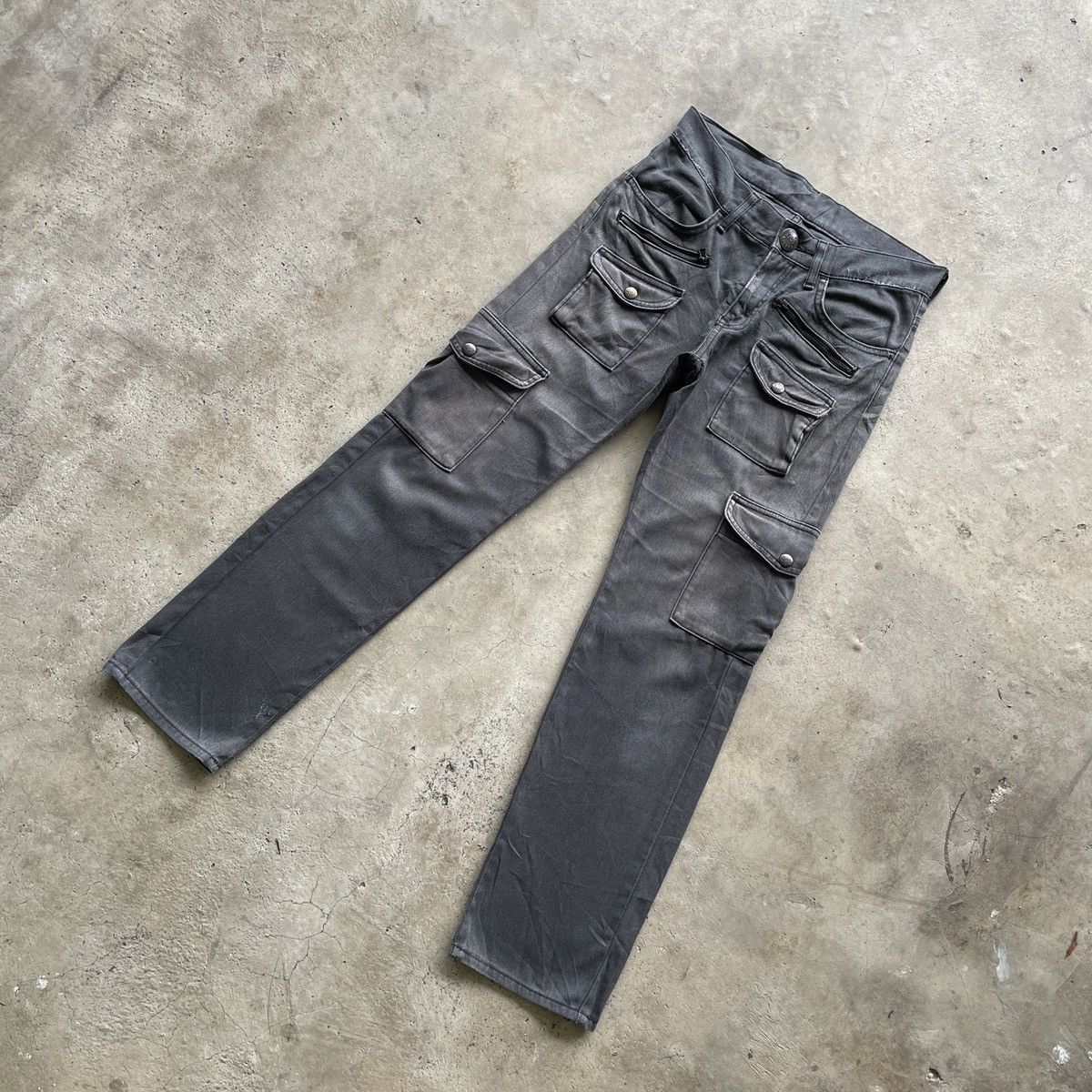 Japanese Brand 8 Pocket🔥 Vintage Lee Faded Grey Tactical Pocket Cargo Pants Size US 28 / EU 44 - 2 Thumbnail
