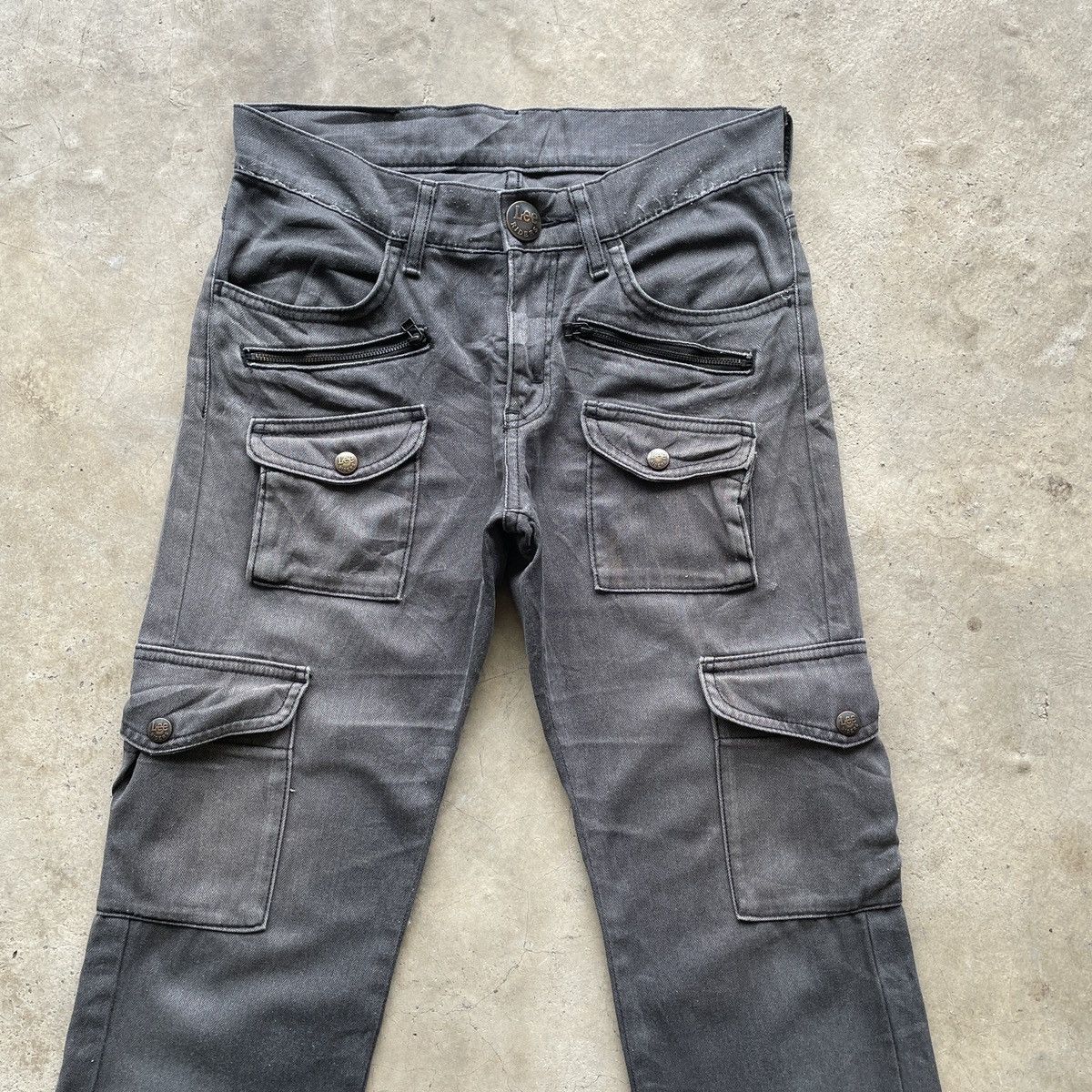 Japanese Brand 8 Pocket🔥 Vintage Lee Faded Grey Tactical Pocket Cargo Pants Size US 28 / EU 44 - 3 Thumbnail