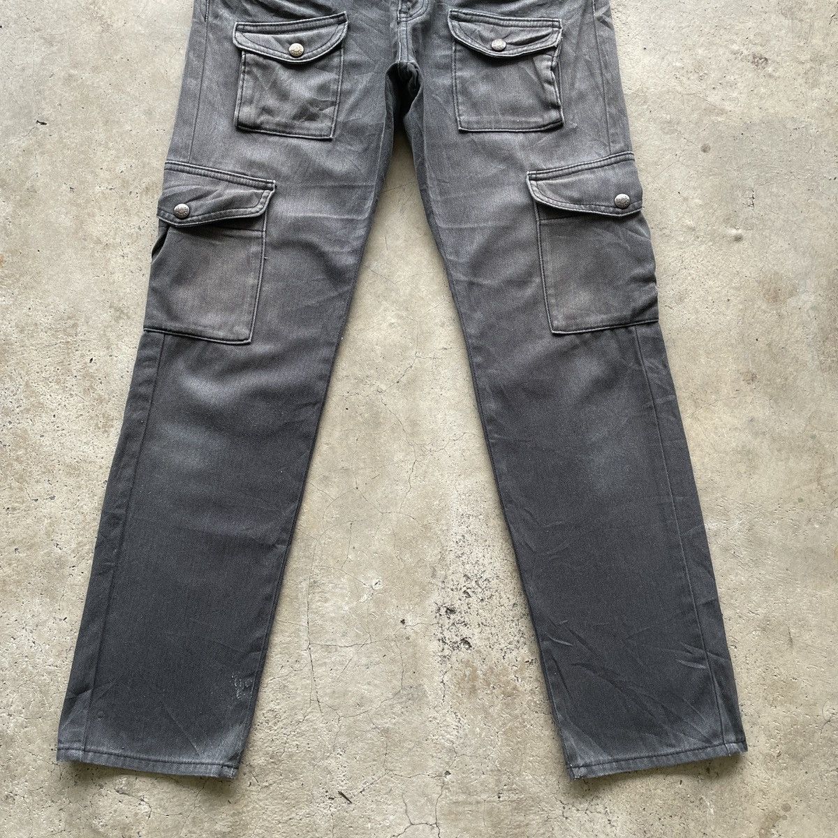 Japanese Brand 8 Pocket🔥 Vintage Lee Faded Grey Tactical Pocket Cargo Pants Size US 28 / EU 44 - 4 Thumbnail