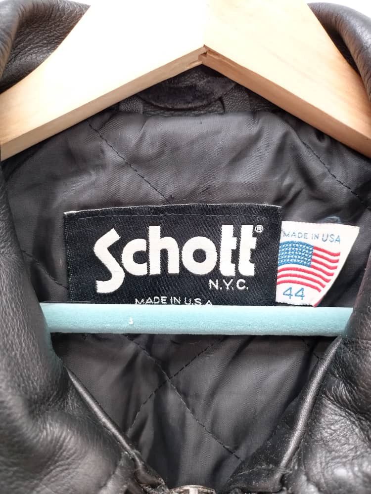 Genuine Leather × Schott Vintage Schott Leather Biker Jacket Size US L / EU 52-54 / 3 - 9 Thumbnail