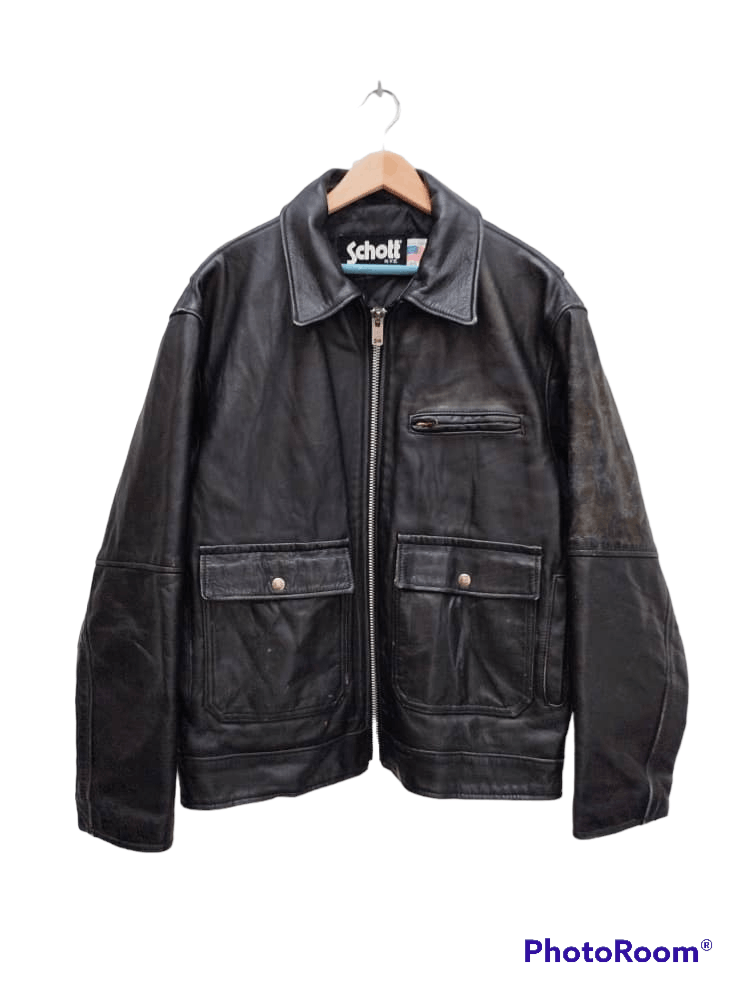 Genuine Leather × Schott Vintage Schott Leather Biker Jacket Size US L / EU 52-54 / 3 - 1 Thumbnail
