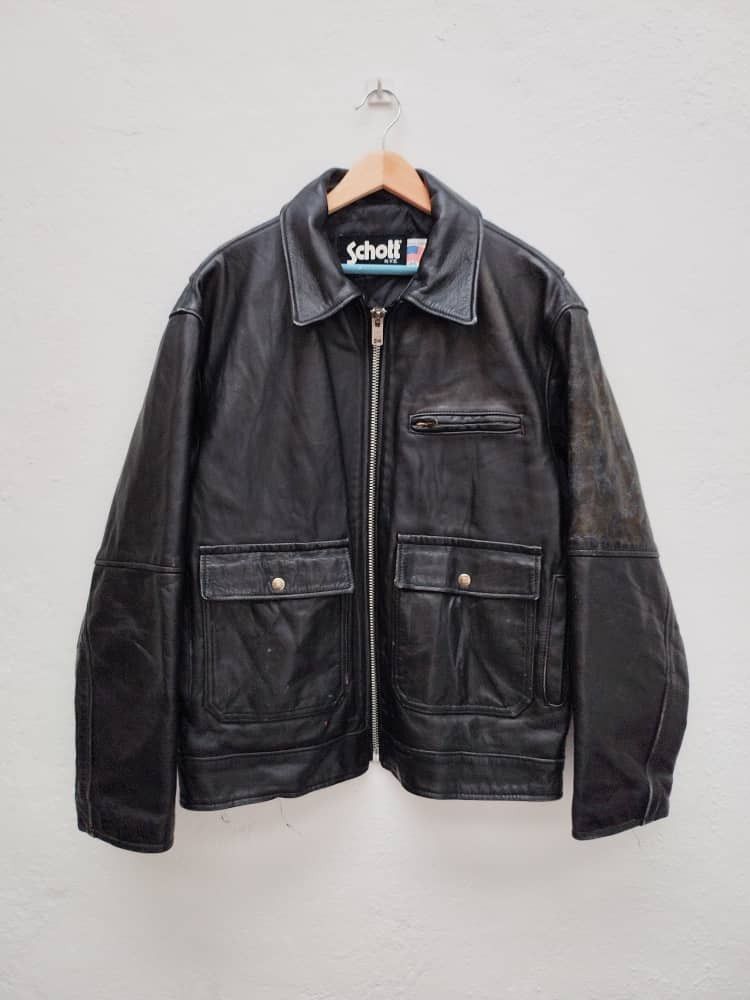 Genuine Leather × Schott Vintage Schott Leather Biker Jacket Size US L / EU 52-54 / 3 - 2 Thumbnail