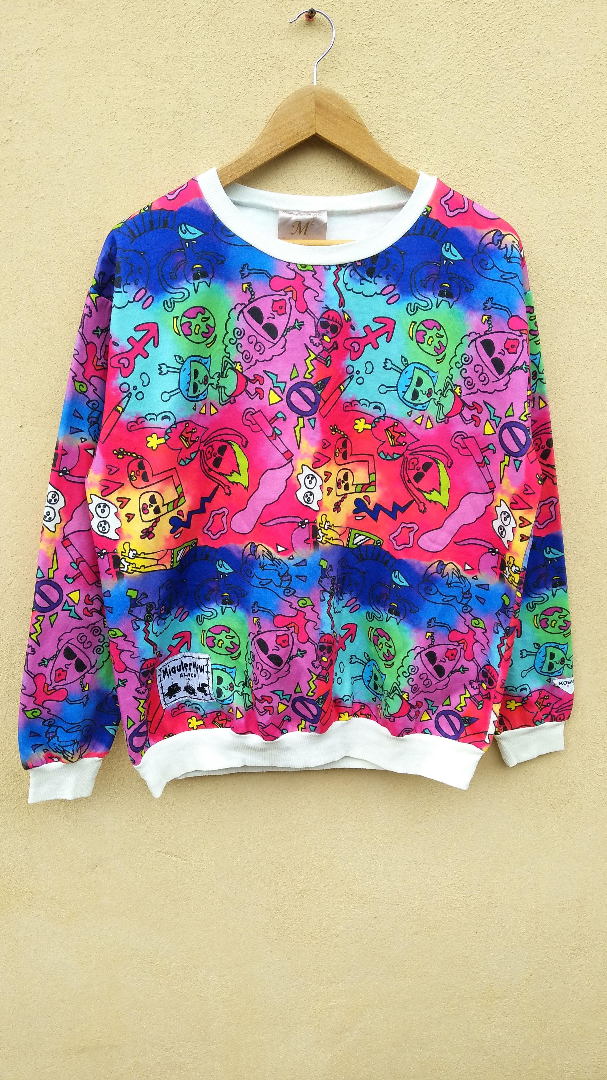 Japanese Brand 🔥 Miauler Mew Black full print sweatshirt pop art design Size US M / EU 48-50 / 2 - 1 Thumbnail