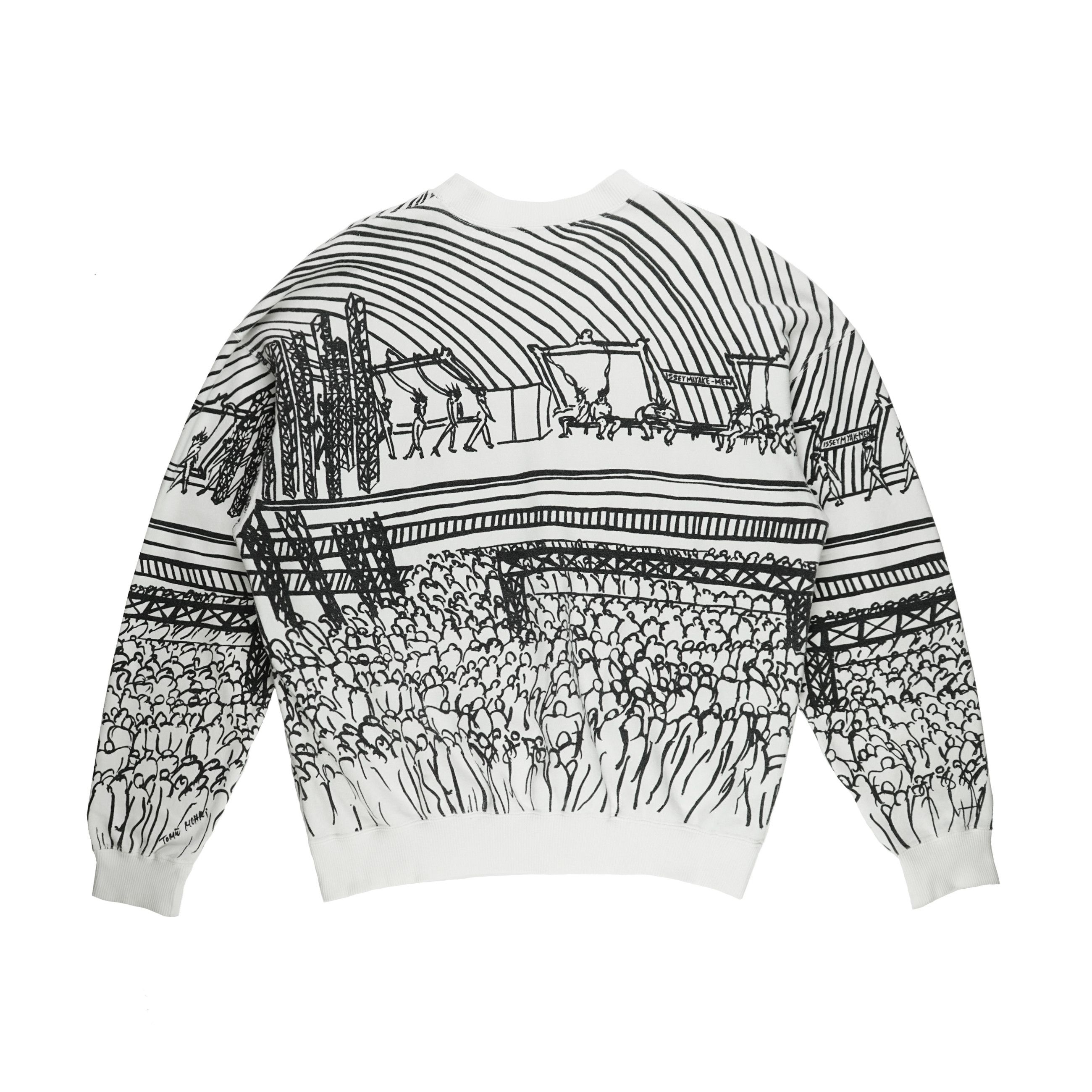 Issey Miyake 80's Tomio Mori Graphic Sweatshirt Size US M / EU 48-50 / 2 - 2 Thumbnail
