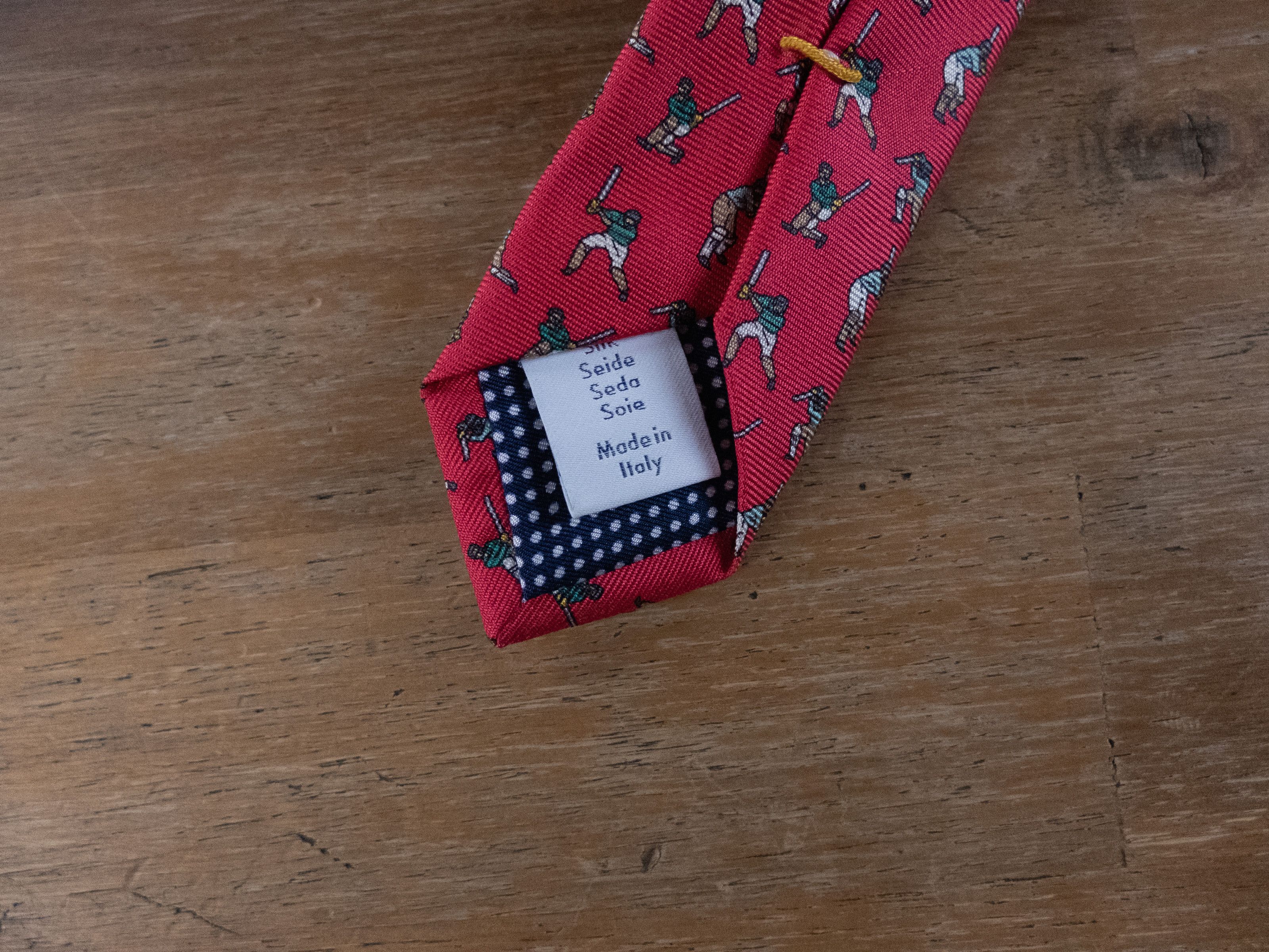 Eton ETON of Sweden red golfer print woven silk tie authentic NWT Size ONE SIZE - 6 Thumbnail