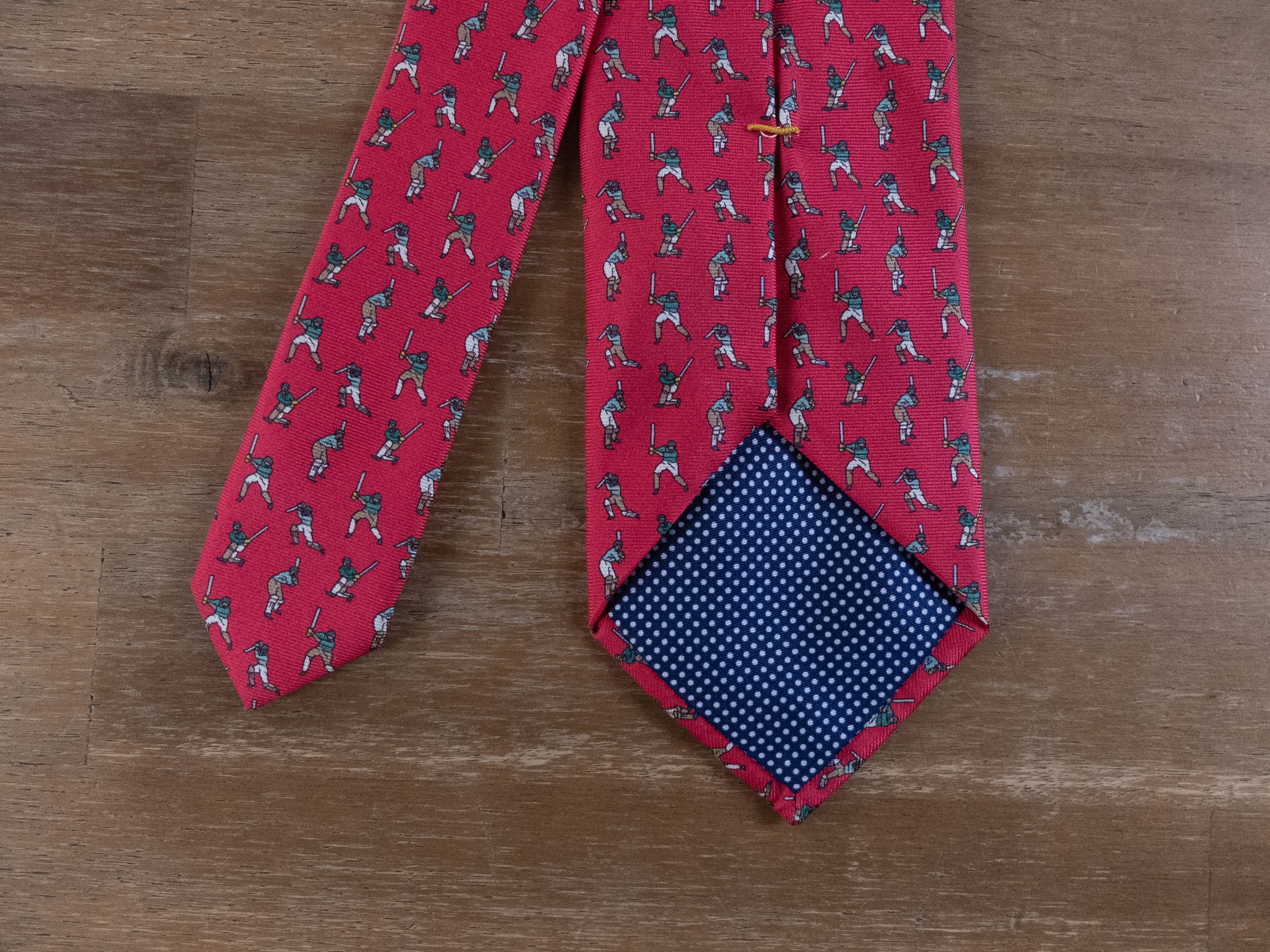 Eton ETON of Sweden red golfer print woven silk tie authentic NWT Size ONE SIZE - 5 Thumbnail
