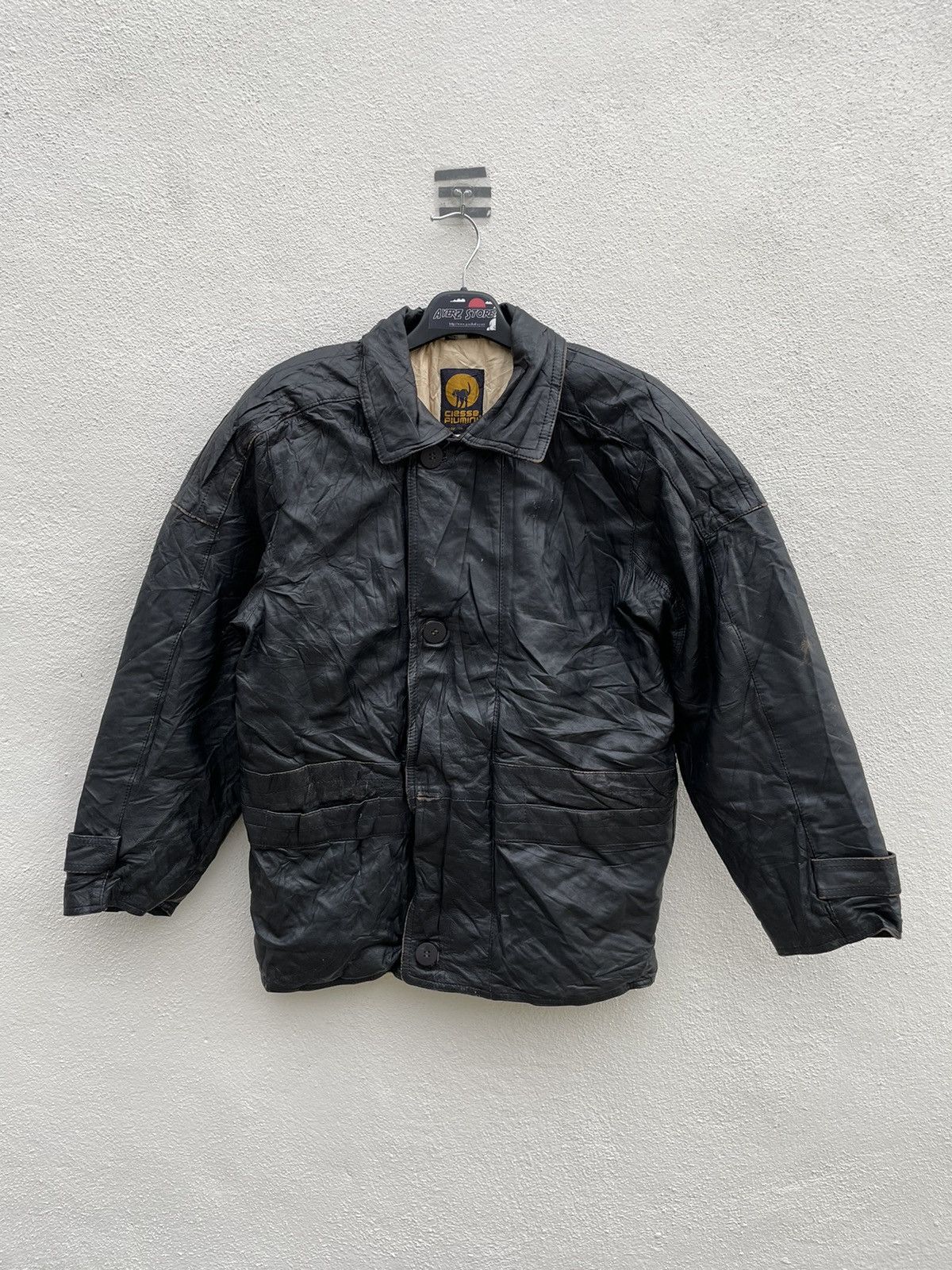 Designer × Vintage Vintage Ciesse Piumini Down Leather Jacket Size US S / EU 44-46 / 1 - 1 Thumbnail