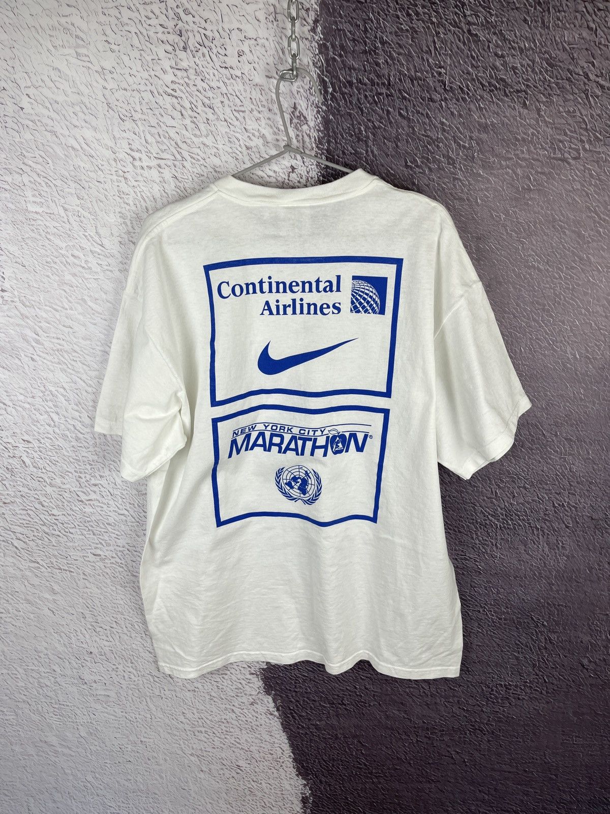 Nike Nike vintage 90s Marathon made in USA white tee shirt Size US L / EU 52-54 / 3 - 5 Thumbnail