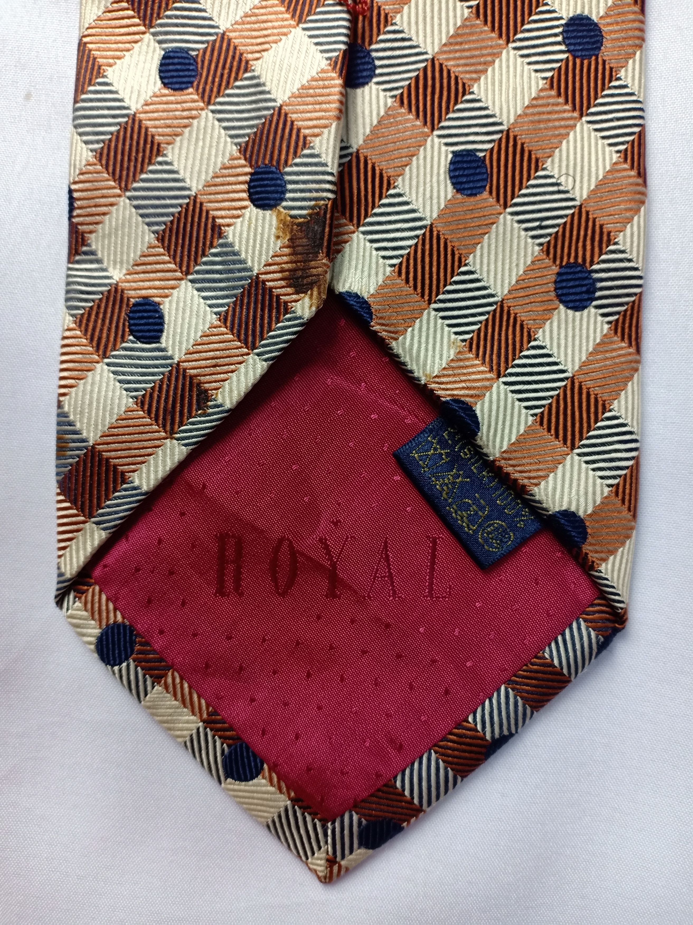 Other Royal Neck Tie Monogram Logo Polka Dot Plaid Check Size ONE SIZE - 4 Thumbnail