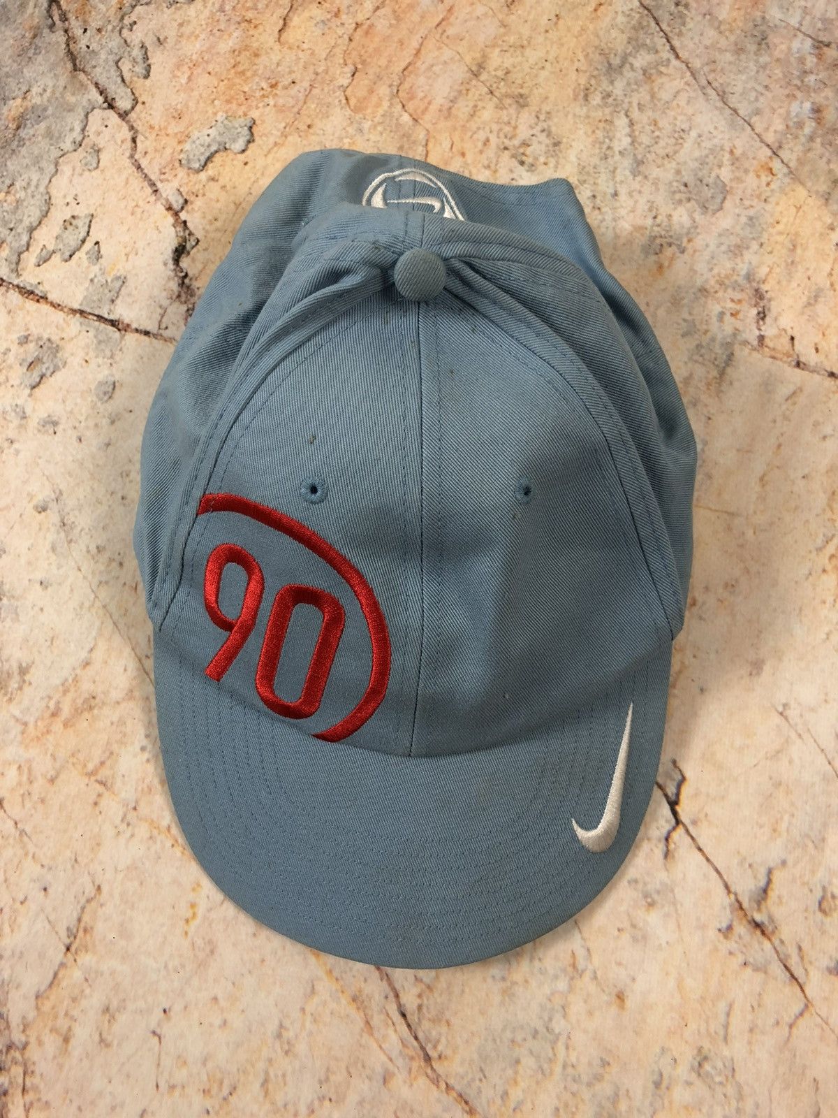 Nike × Vintage Nike vintage blue big logo cap Size ONE SIZE - 3 Thumbnail