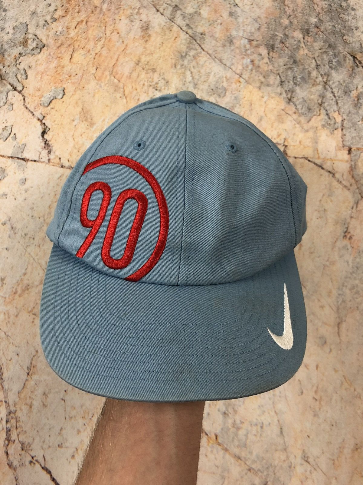 Nike × Vintage Nike vintage blue big logo cap Size ONE SIZE - 1 Thumbnail