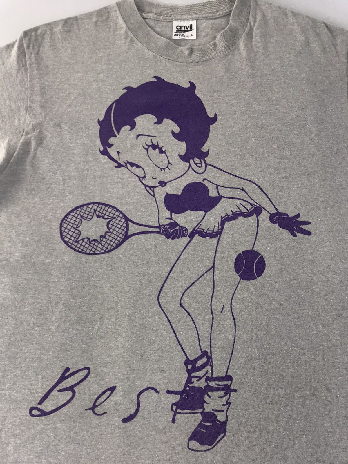 Vintage 90s Betty Boop Best Tennis Big Logo Cartoon Movie Tee Size US M / EU 48-50 / 2 - 4 Thumbnail