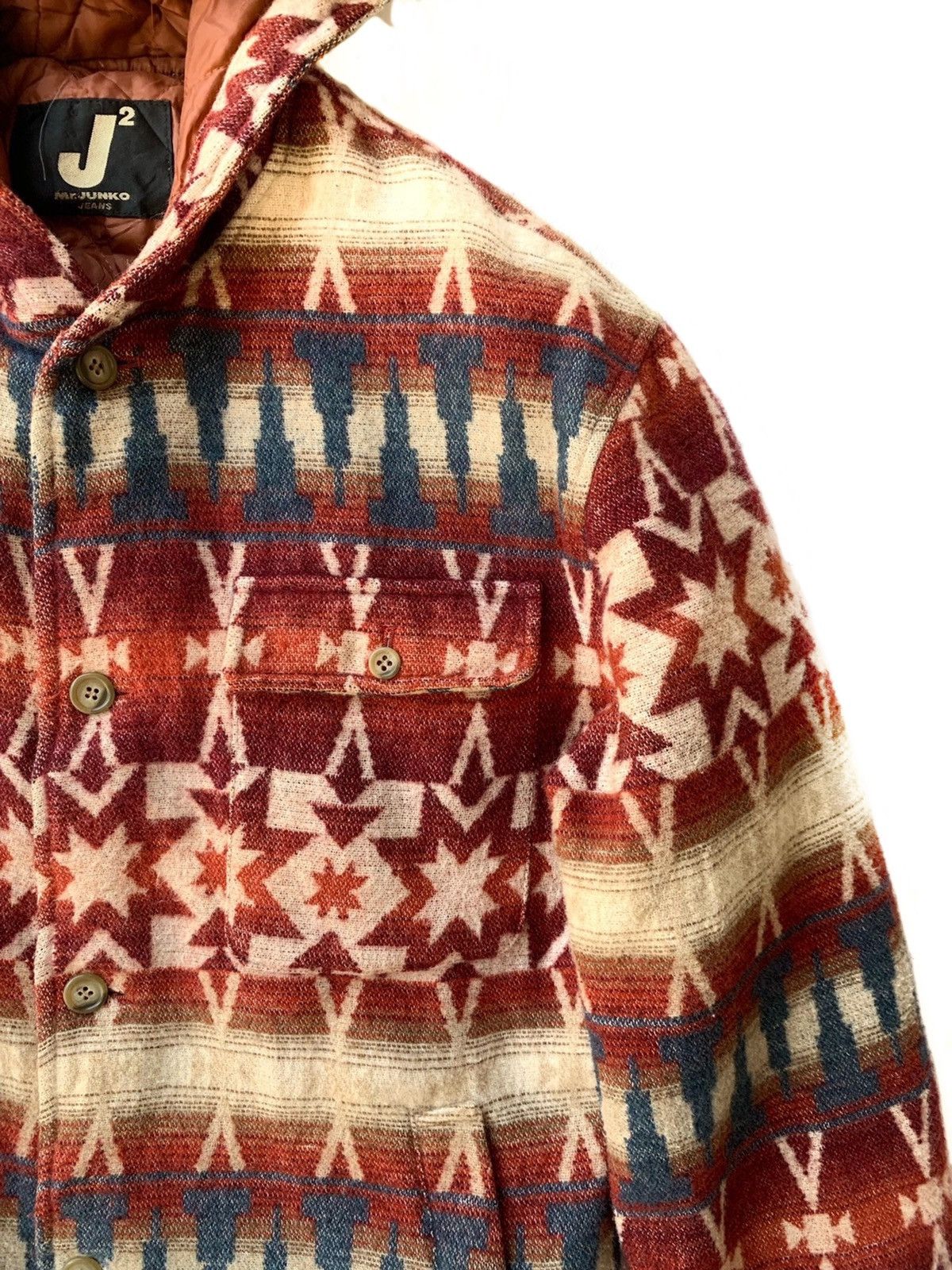 Japanese Brand × Junko Shimada RARE ‼️ Mr.Junko 🎌 Southwestern Navajo Hoodie Heavy Jacket Size US L / EU 52-54 / 3 - 3 Thumbnail