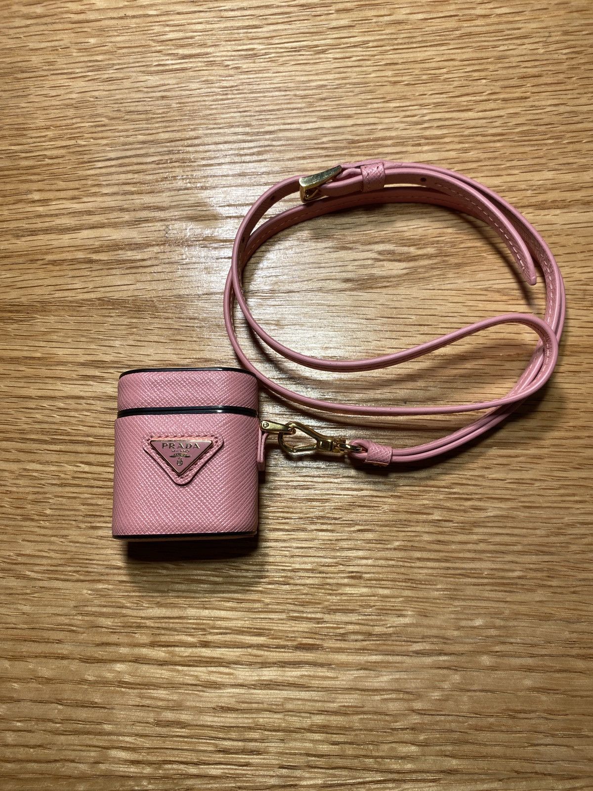 Prada Prada Saffiano Leather AirPods Case w/ Strap Size ONE SIZE - 2 Thumbnail