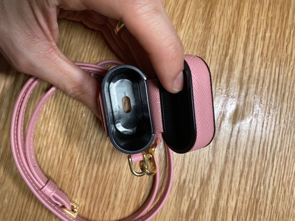 Prada Prada Saffiano Leather AirPods Case w/ Strap Size ONE SIZE - 4 Thumbnail