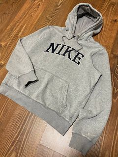 Vintage Nike SPELL OUT Small Swoosh Hoodie Sweatshirt Size L