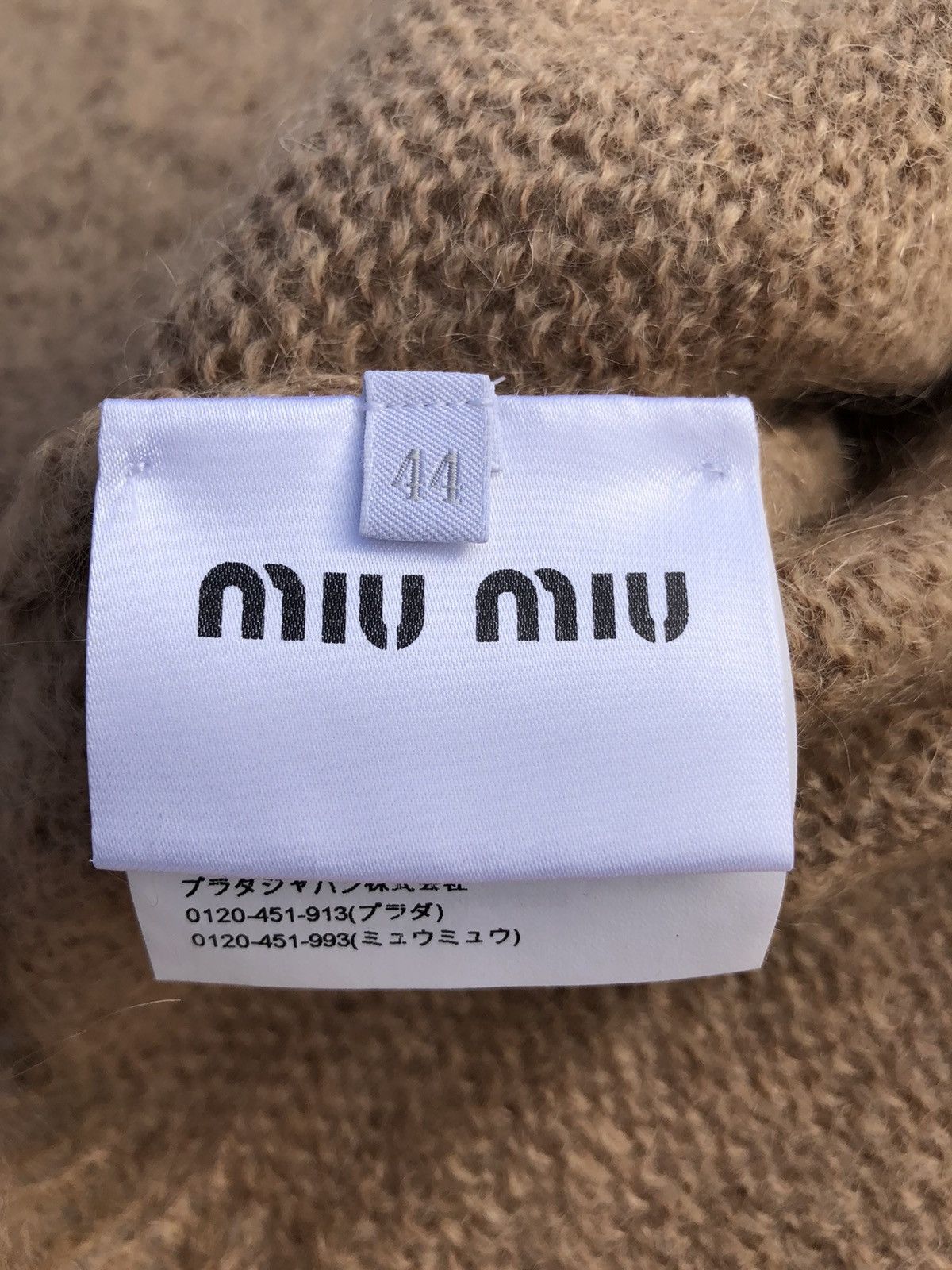 Miu Miu Miu Miu Camel Mohair Garzato Oversized V-neck Sweater Size US S / EU 44-46 / 1 - 5 Thumbnail