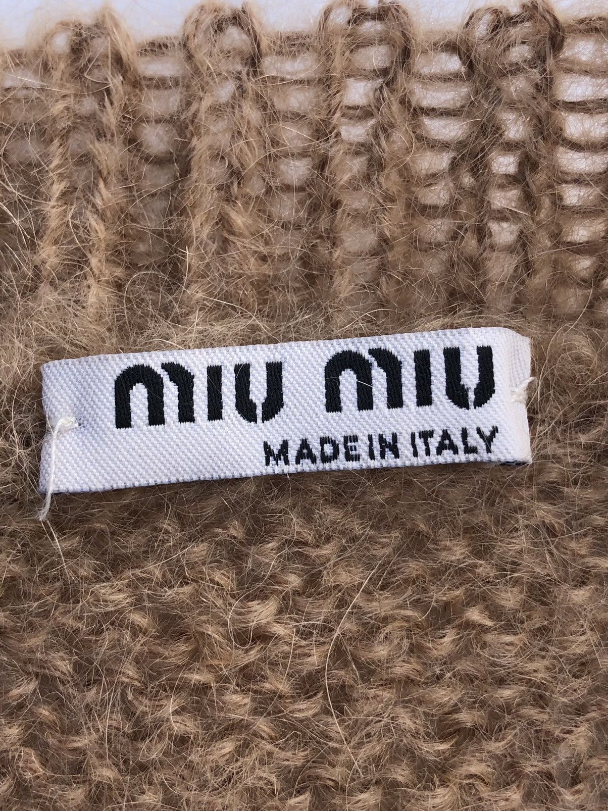 Miu Miu Miu Miu Camel Mohair Garzato Oversized V-neck Sweater Size US S / EU 44-46 / 1 - 4 Thumbnail