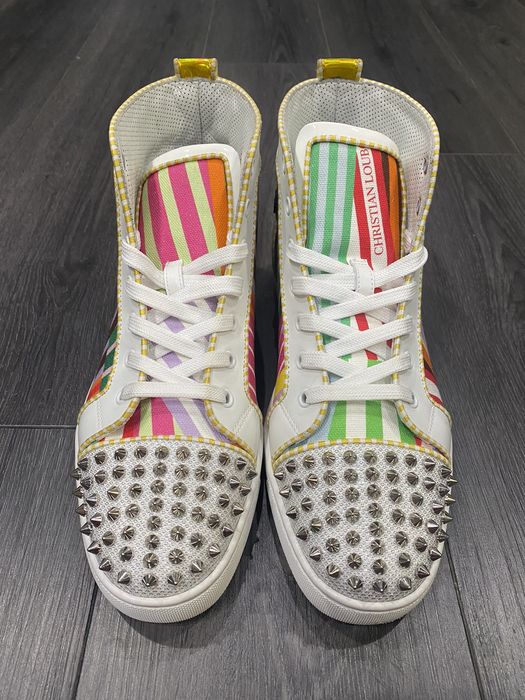 Christian Louboutin Multicolor Suede Louis Spikes High-Top