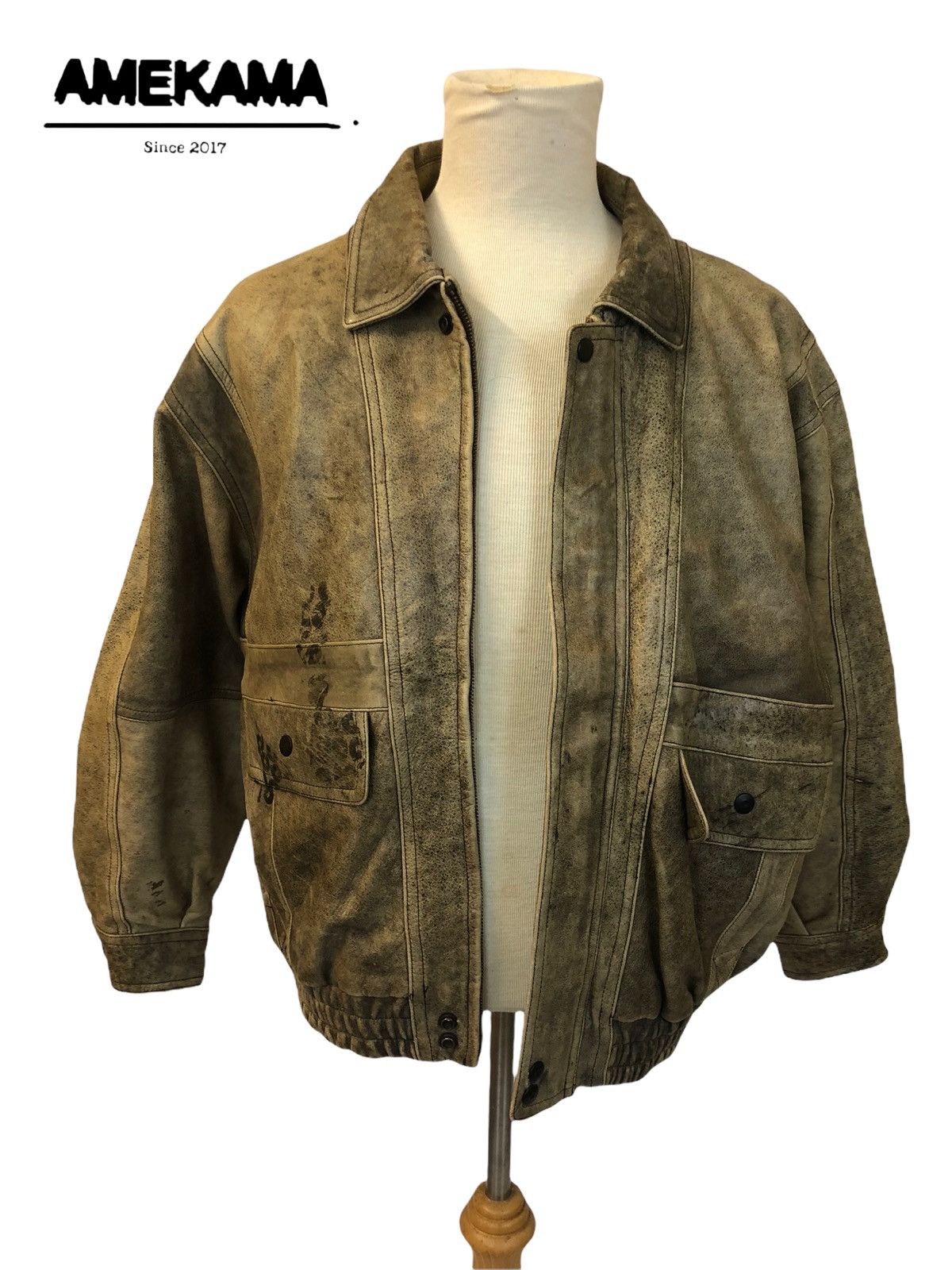 Japanese Brand Luxury Wabi Sabi Leather Jacket Size US L / EU 52-54 / 3 - 9 Thumbnail