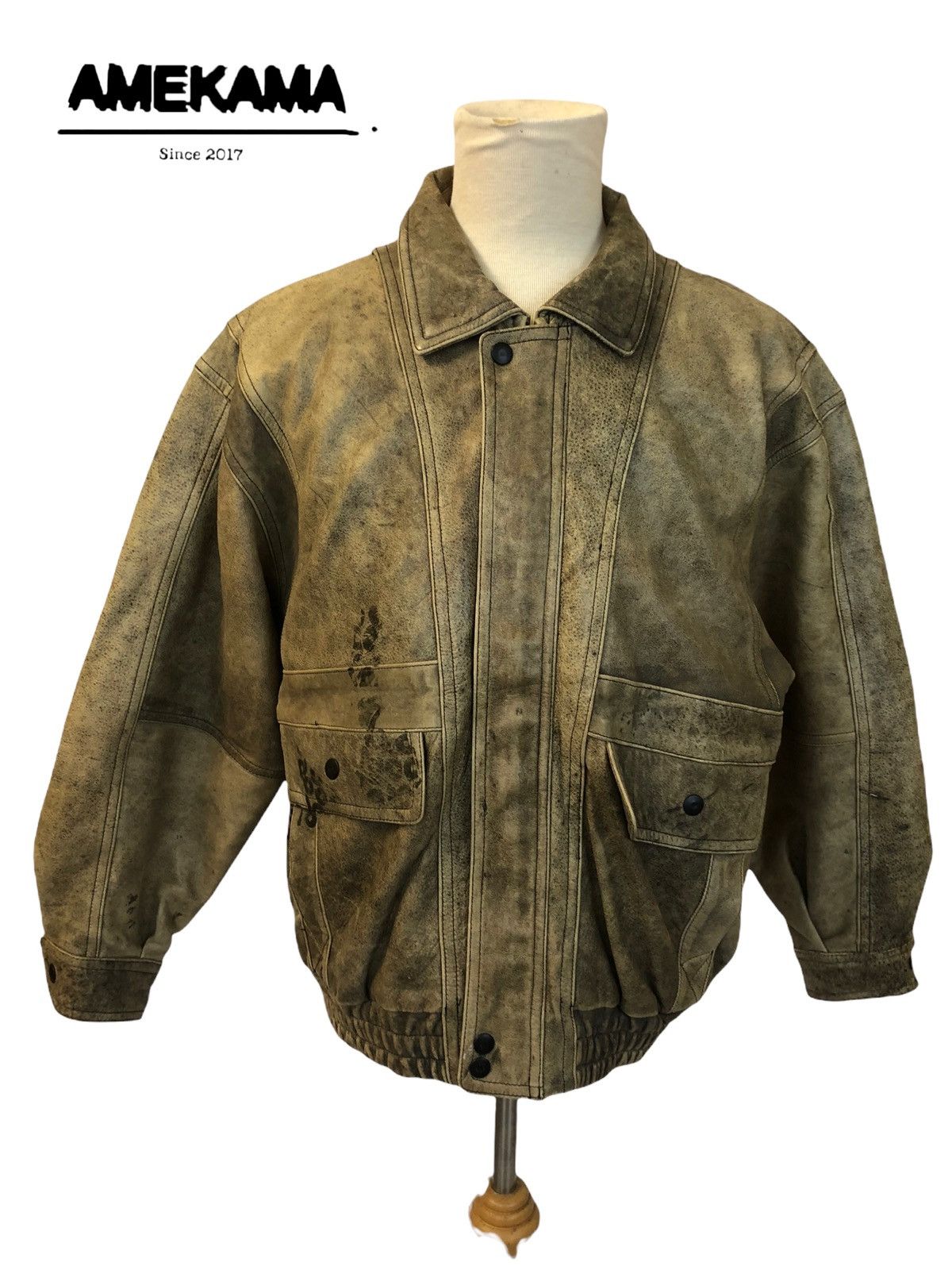 Japanese Brand Luxury Wabi Sabi Leather Jacket Size US L / EU 52-54 / 3 - 3 Thumbnail