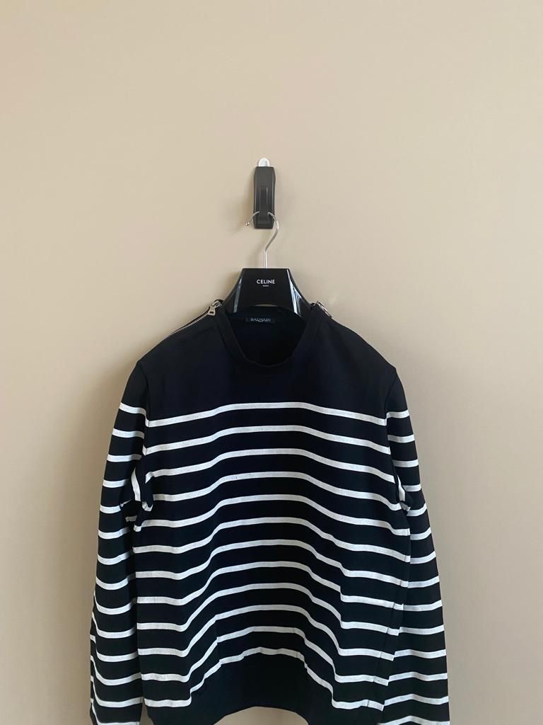 Balmain Sweatshirt in Black & White color Size US L / EU 52-54 / 3 - 2 Thumbnail