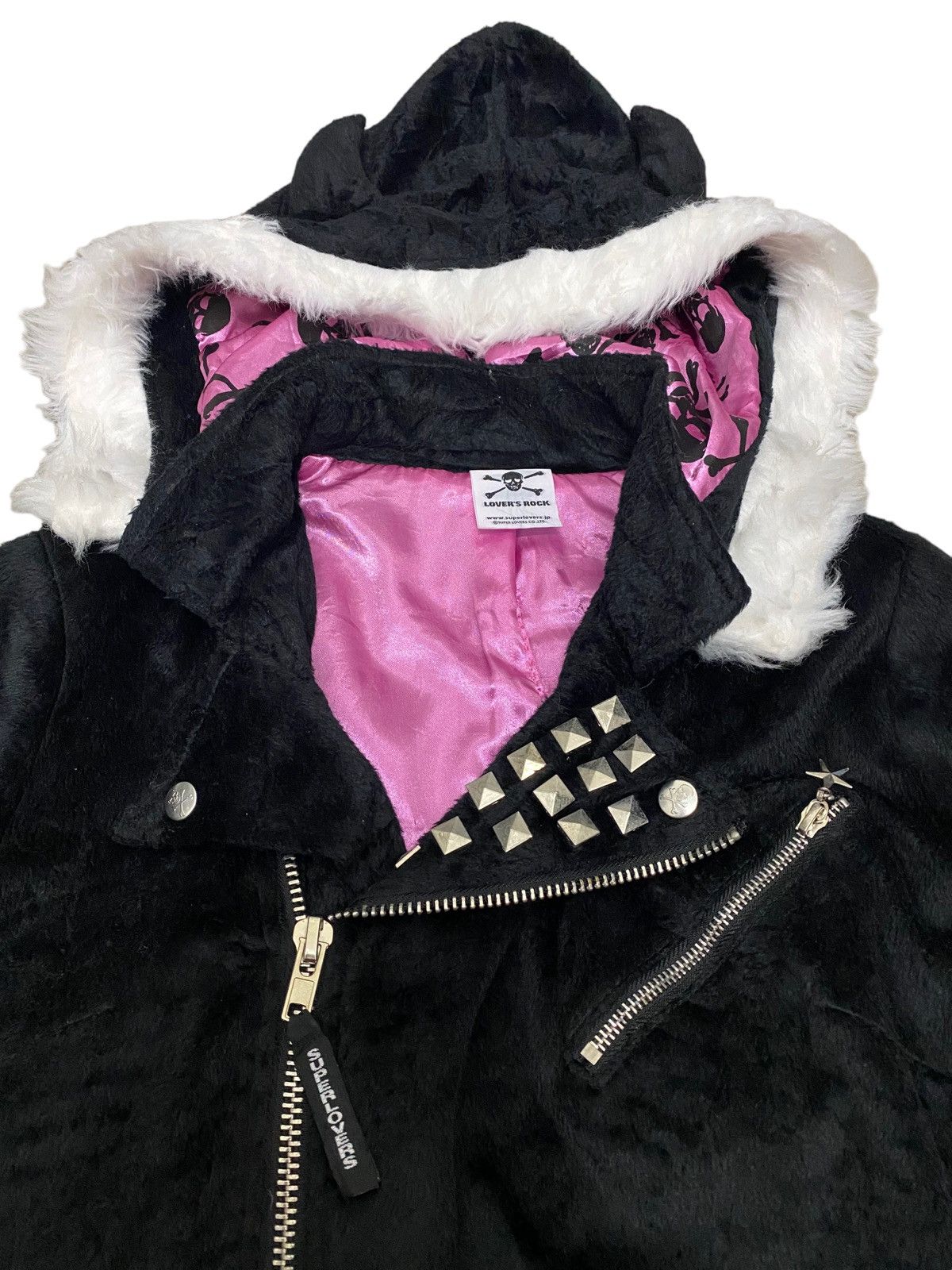 Super Lovers Y2k Super Lovers Double Collar Fur Jacket Size M / US 6-8 / IT 42-44 - 3 Thumbnail