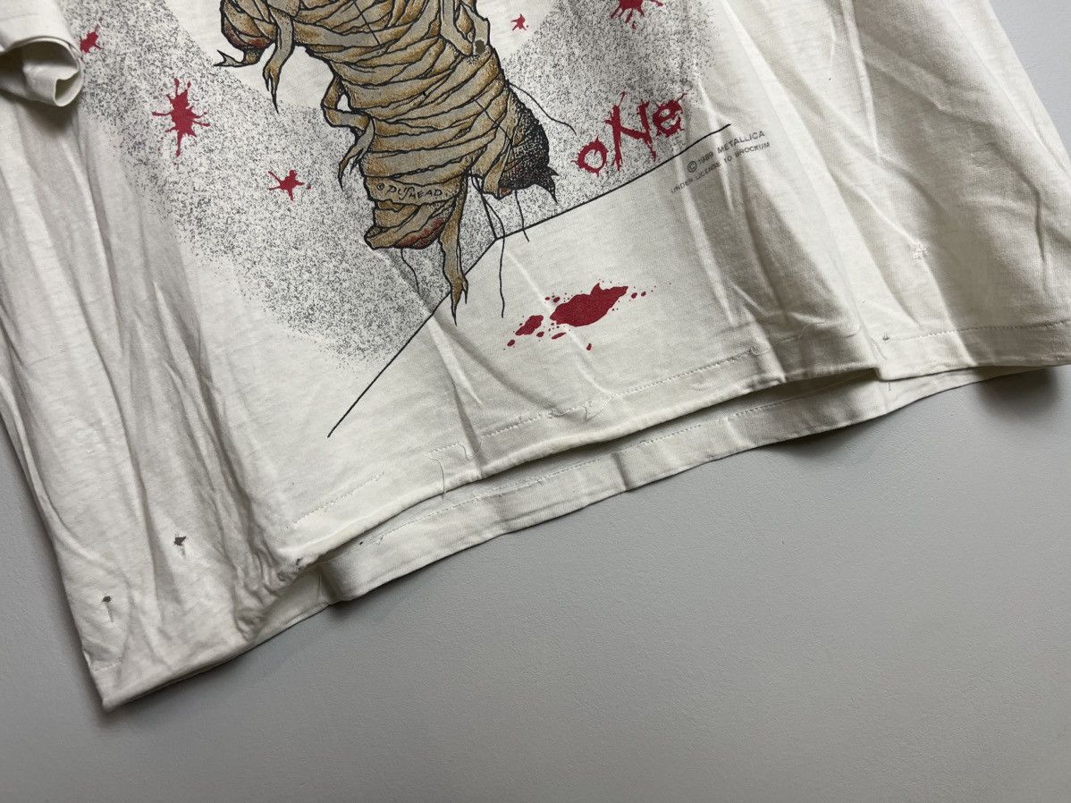 Band Tees 1989 Metallica One Pushead Vintage Heavy Metal Band Tee Grai Size US L / EU 52-54 / 3 - 7 Thumbnail