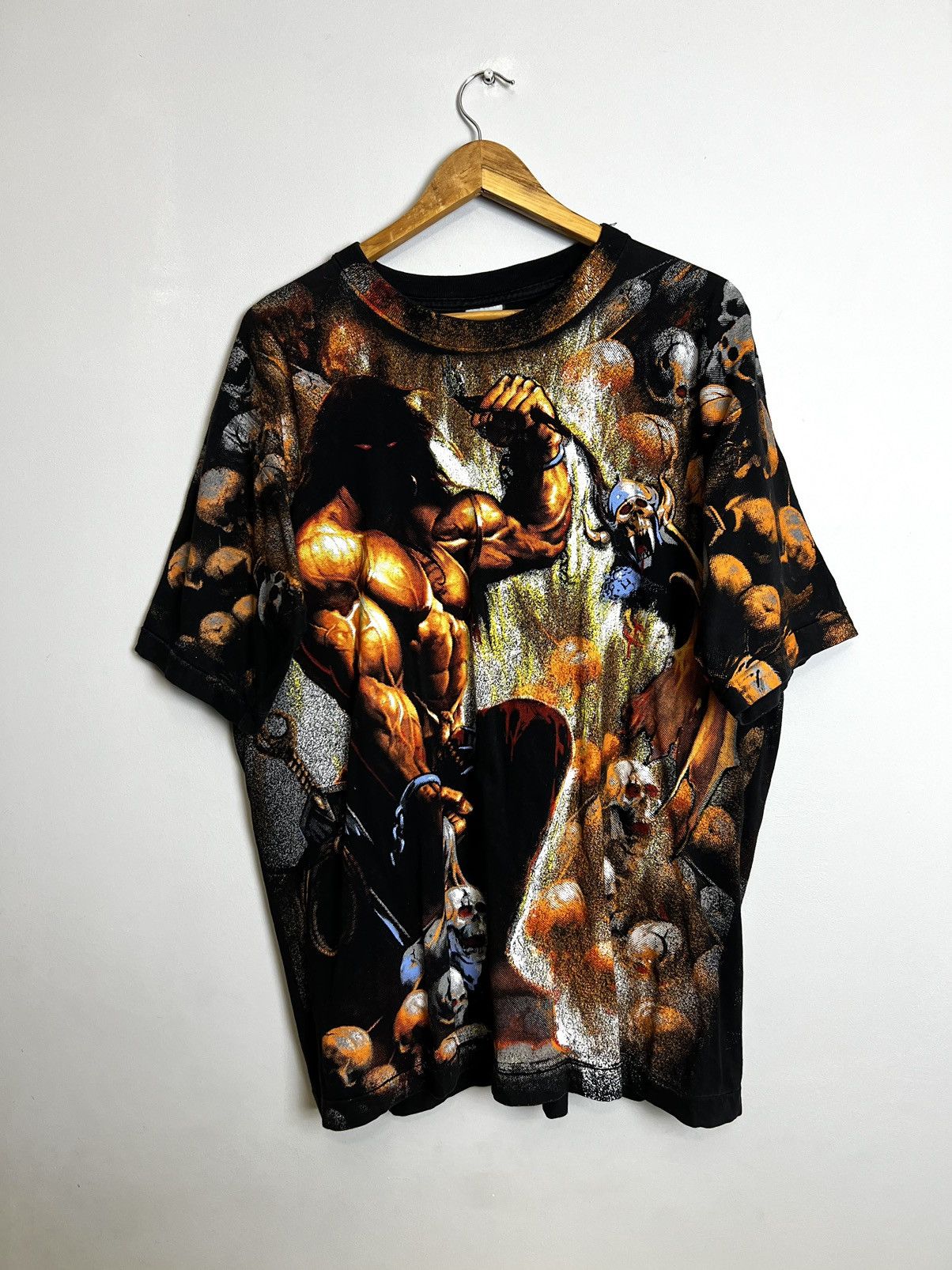 Band Tees RARE VINTAGE MANOWAR 1994 SKULL METAL T-SHIRT BAND GRAIL Size US XL / EU 56 / 4 - 1 Thumbnail