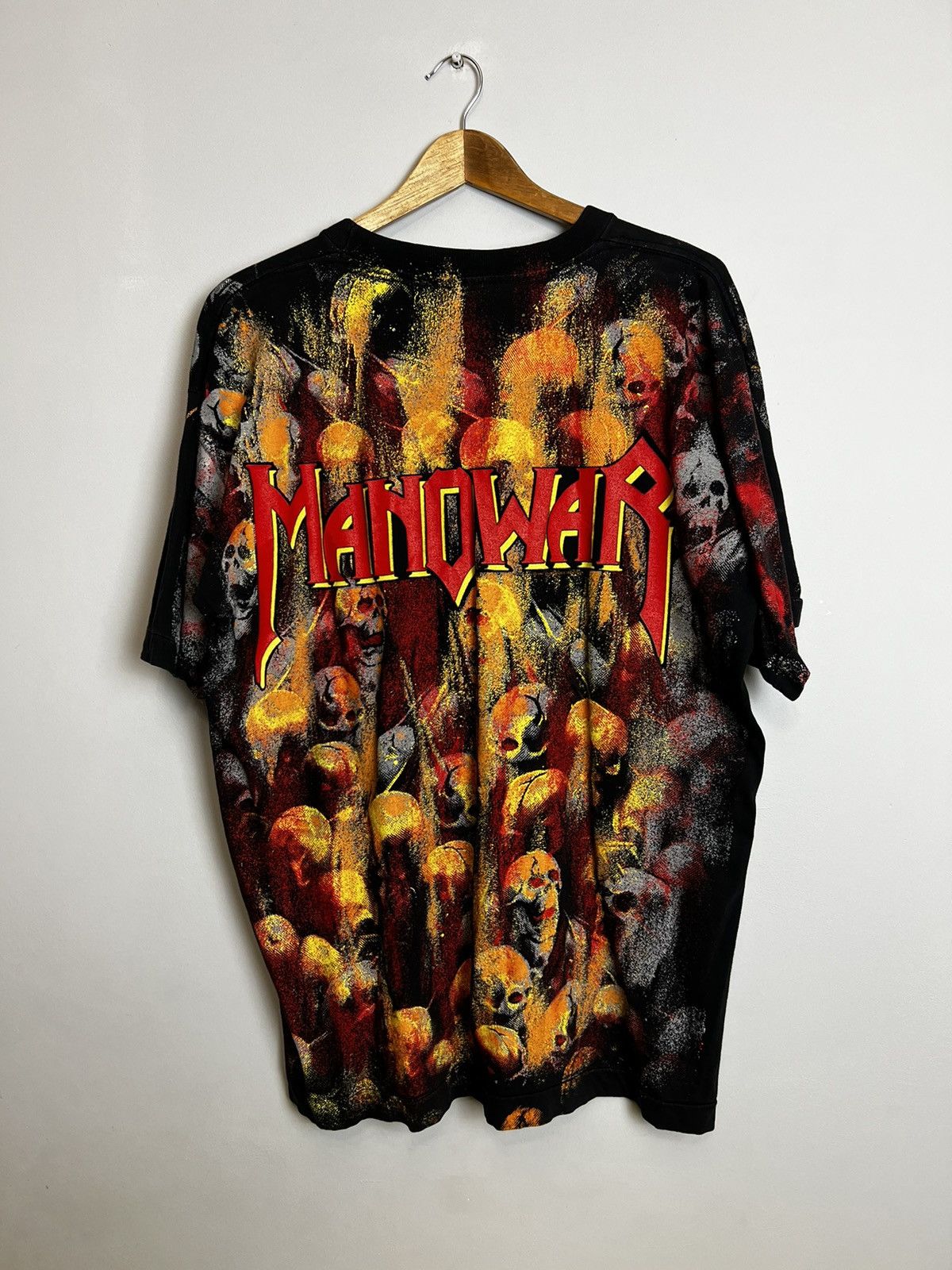 Band Tees RARE VINTAGE MANOWAR 1994 SKULL METAL T-SHIRT BAND GRAIL Size US XL / EU 56 / 4 - 2 Thumbnail