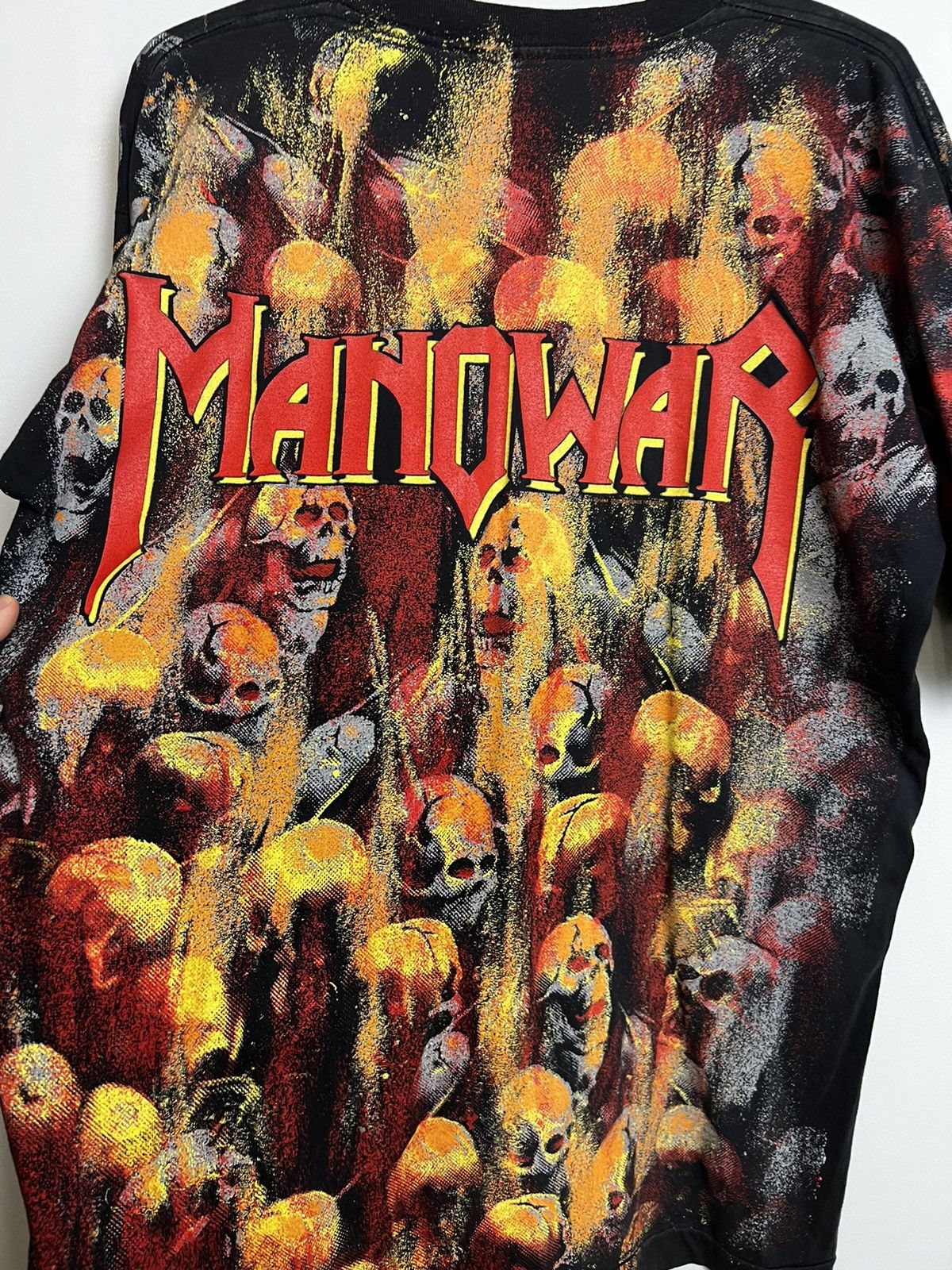 Band Tees RARE VINTAGE MANOWAR 1994 SKULL METAL T-SHIRT BAND GRAIL Size US XL / EU 56 / 4 - 4 Thumbnail