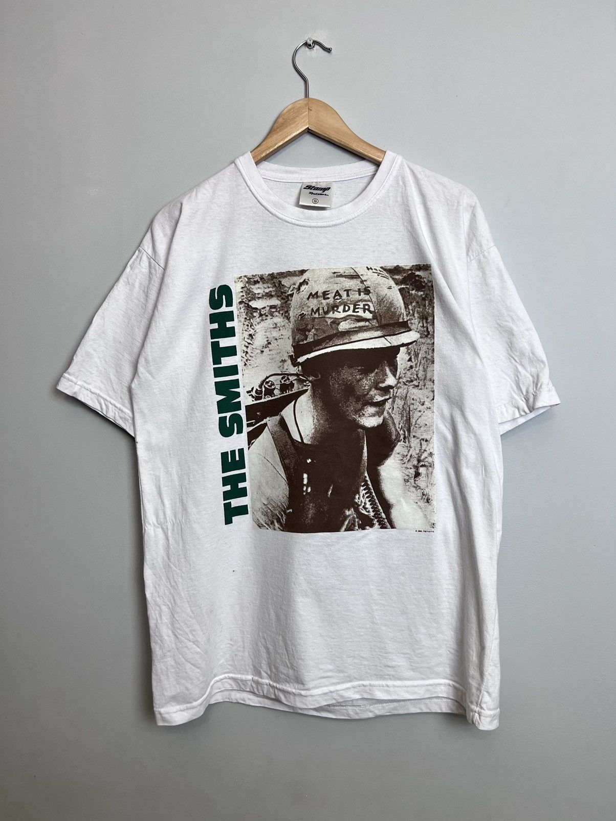image of Band Tees x Rock T Shirt Vintage The Smiths Band Tee Meat Is Murder Print Y2K in White (Size Large)